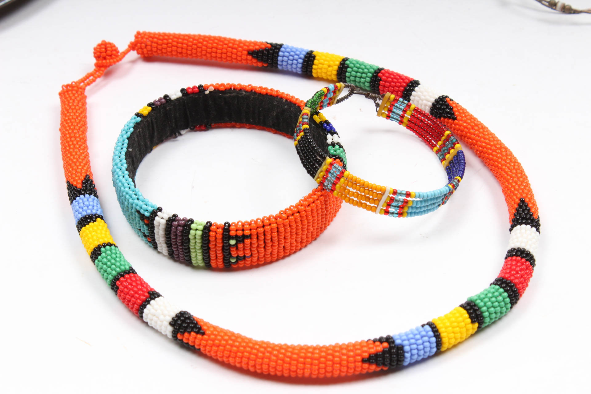 Collection of Southwestern and Zulu Tribe Beaded Jewelry