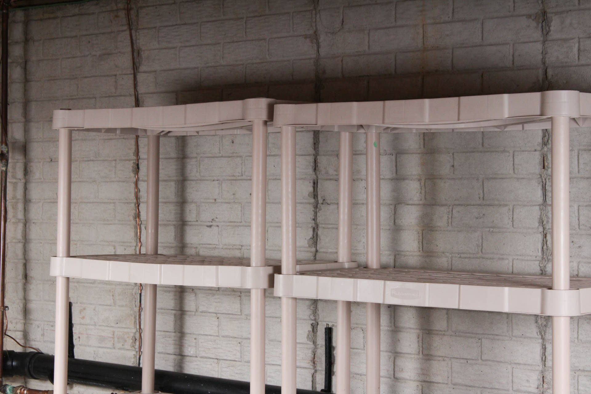 Plastic and Composite Wood Storage Shelves and Containers