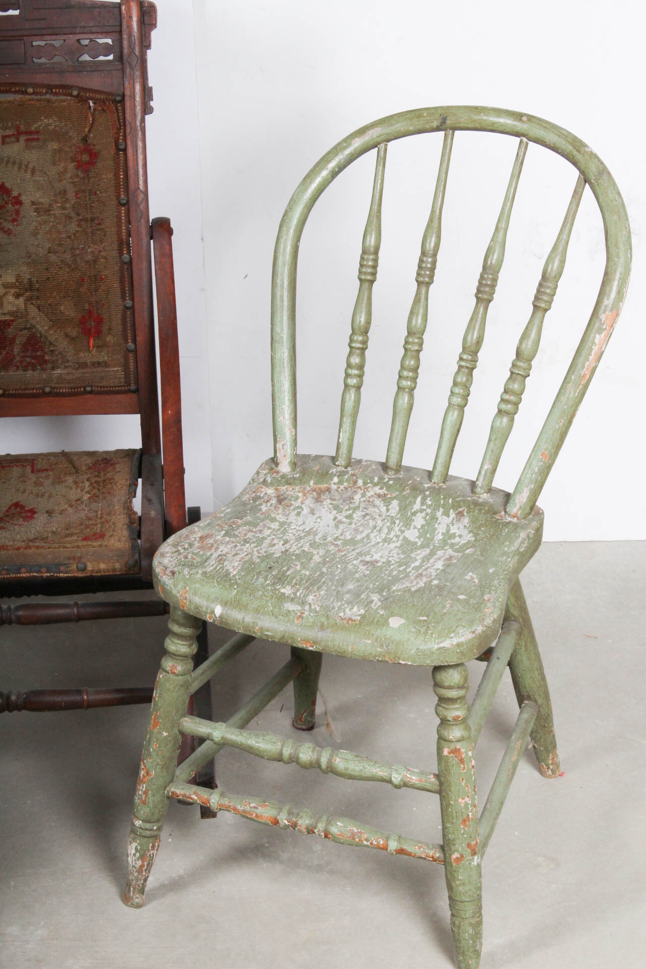 Antique Eastlake Rocking Chair with Matching Windsor Style Chairs