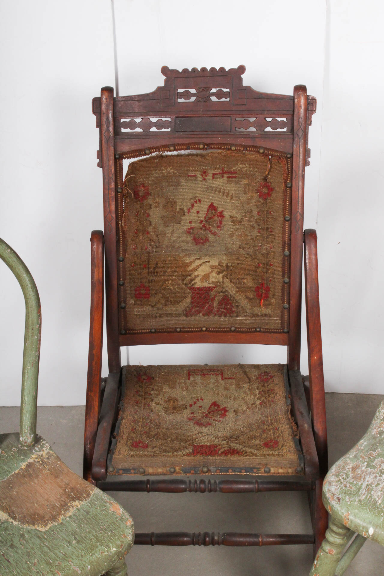 Antique Eastlake Rocking Chair with Matching Windsor Style Chairs