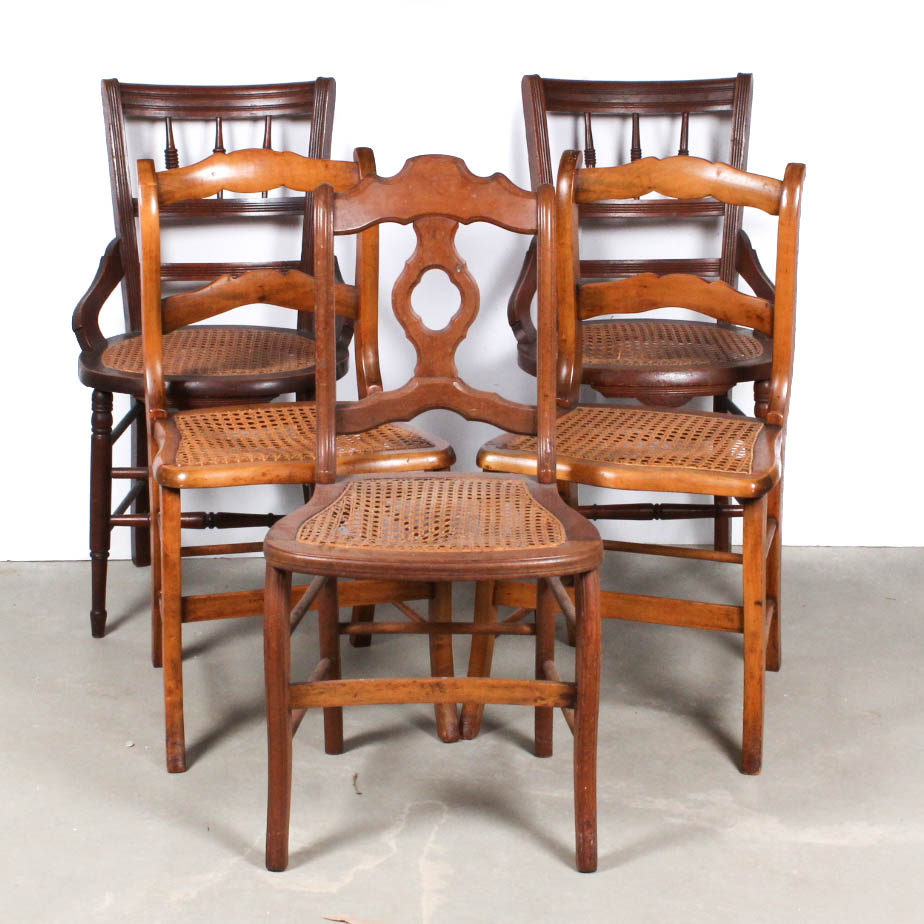 Vintage Cane Seated Chairs