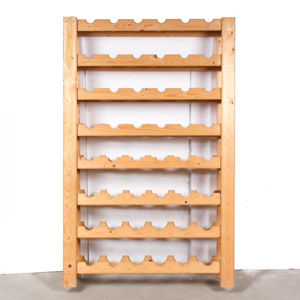 Forty-Eight Bottle Pine Wine Rack