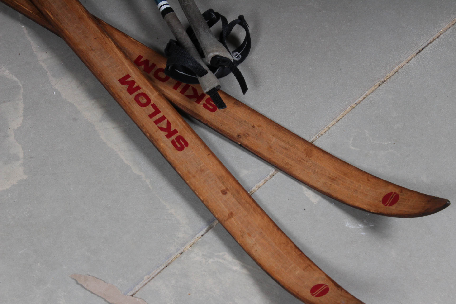 Vintage Norwegian Made Skilom Skis with Exel Ski Poles