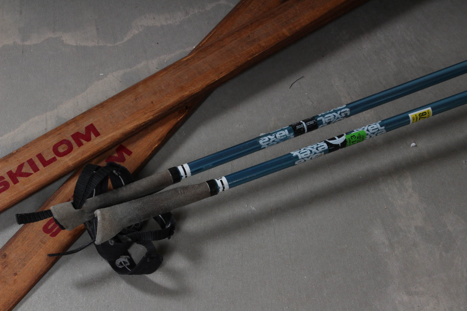 Vintage Norwegian Made Skilom Skis with Exel Ski Poles