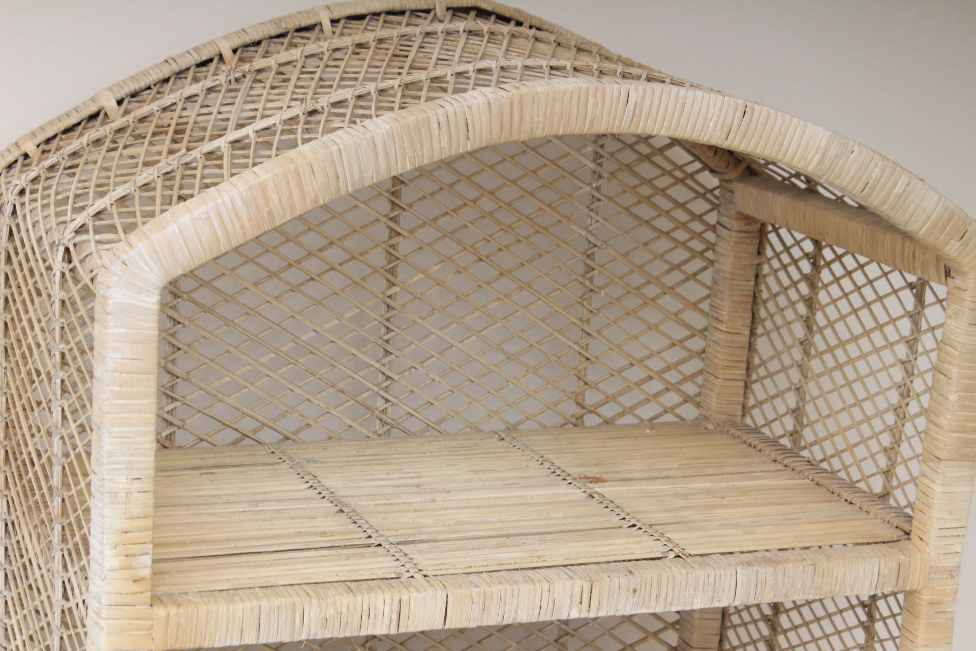 Woven Cane Bookcase Cabinet