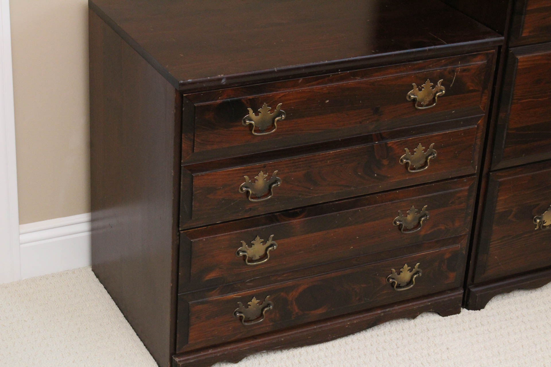 Pair of Pine Wood Filing Cabinets by Yeild House