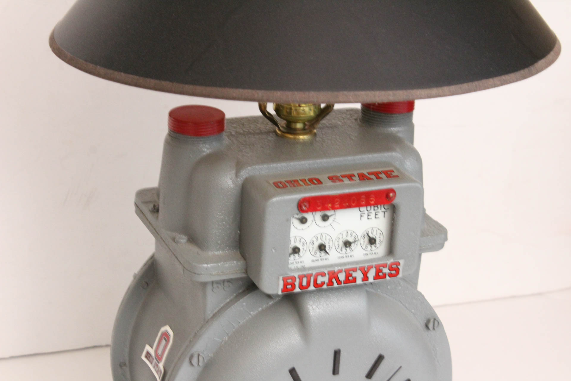 Ohio State Themed Gas Meter Lamp
