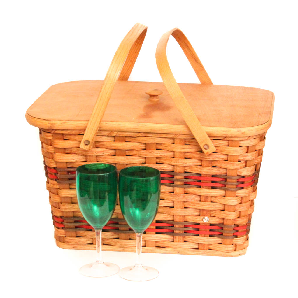 Hand Crafted Bentwood Picnic Basket