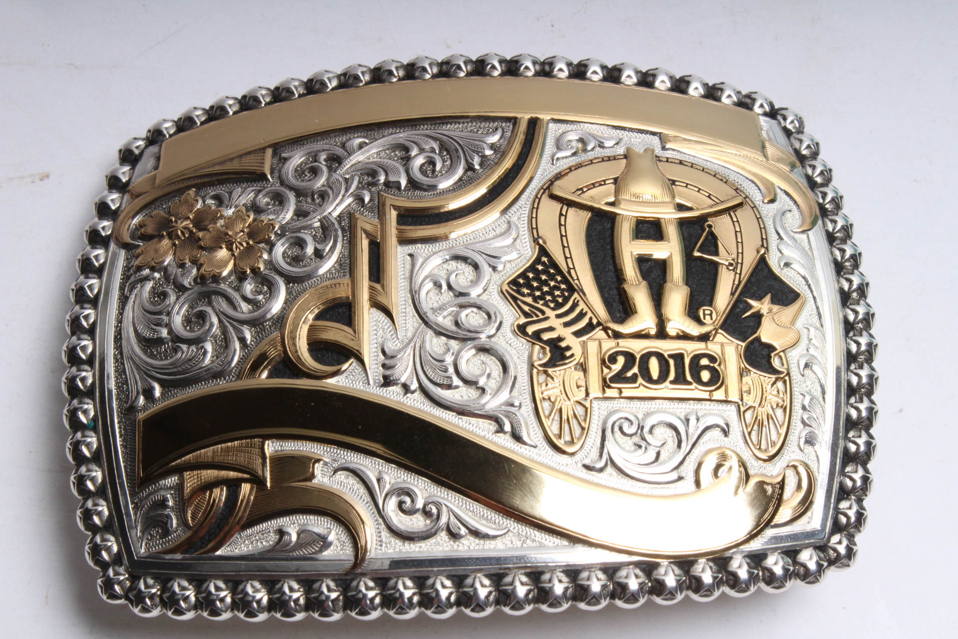 Gist Silversmiths Solid Bronze Buckle with Silver and Gold Overlay