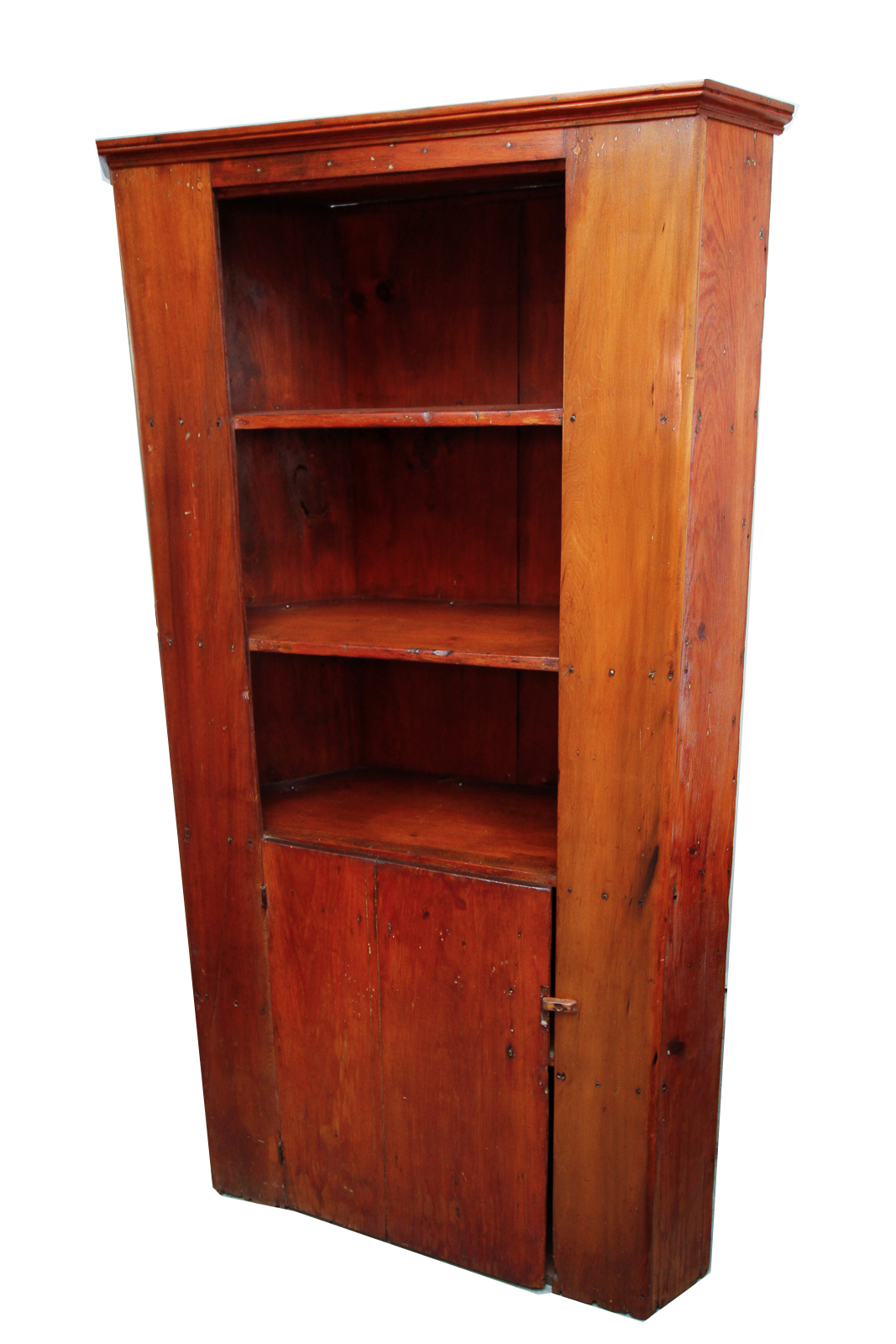 Antique  Southern Poplar Corner Cabinet