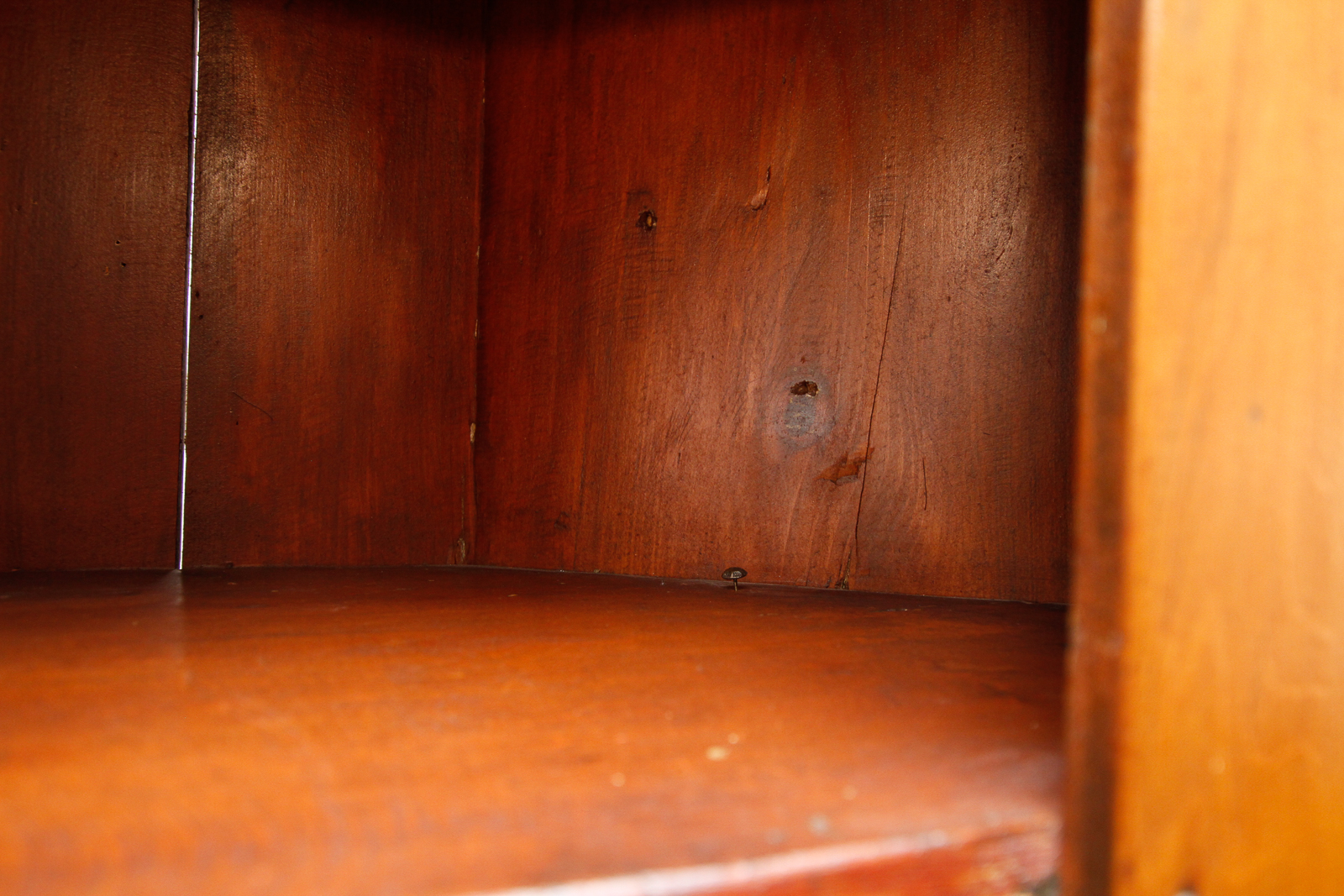 Antique  Southern Poplar Corner Cabinet