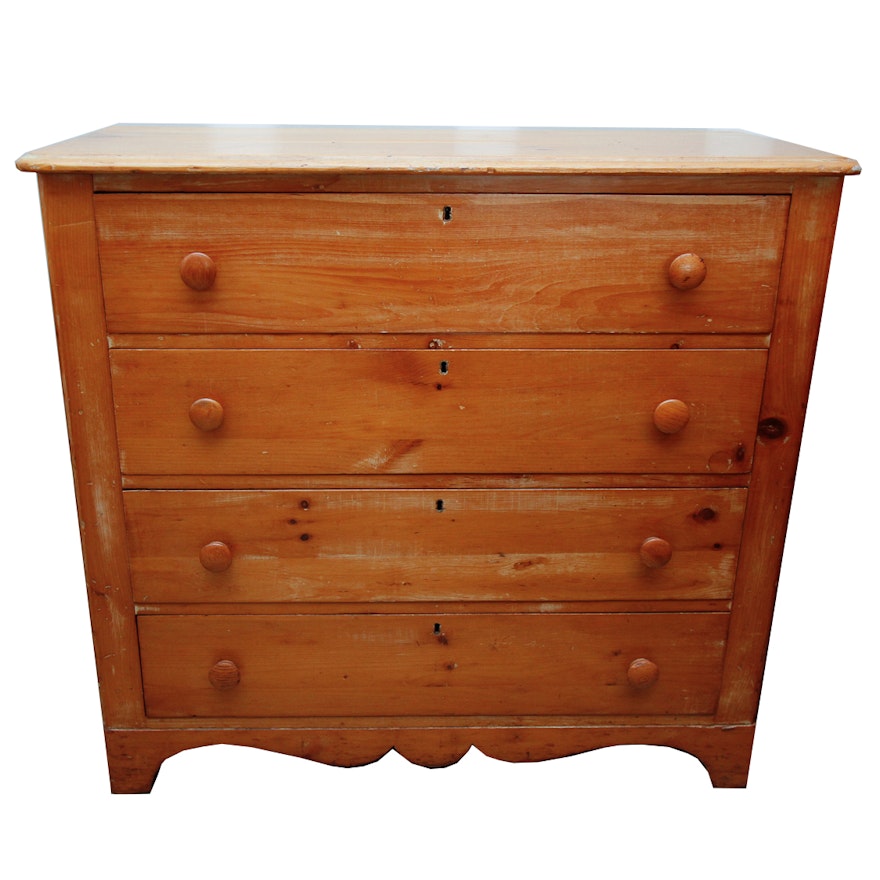 Antique Colonial Pine Chest of Drawers