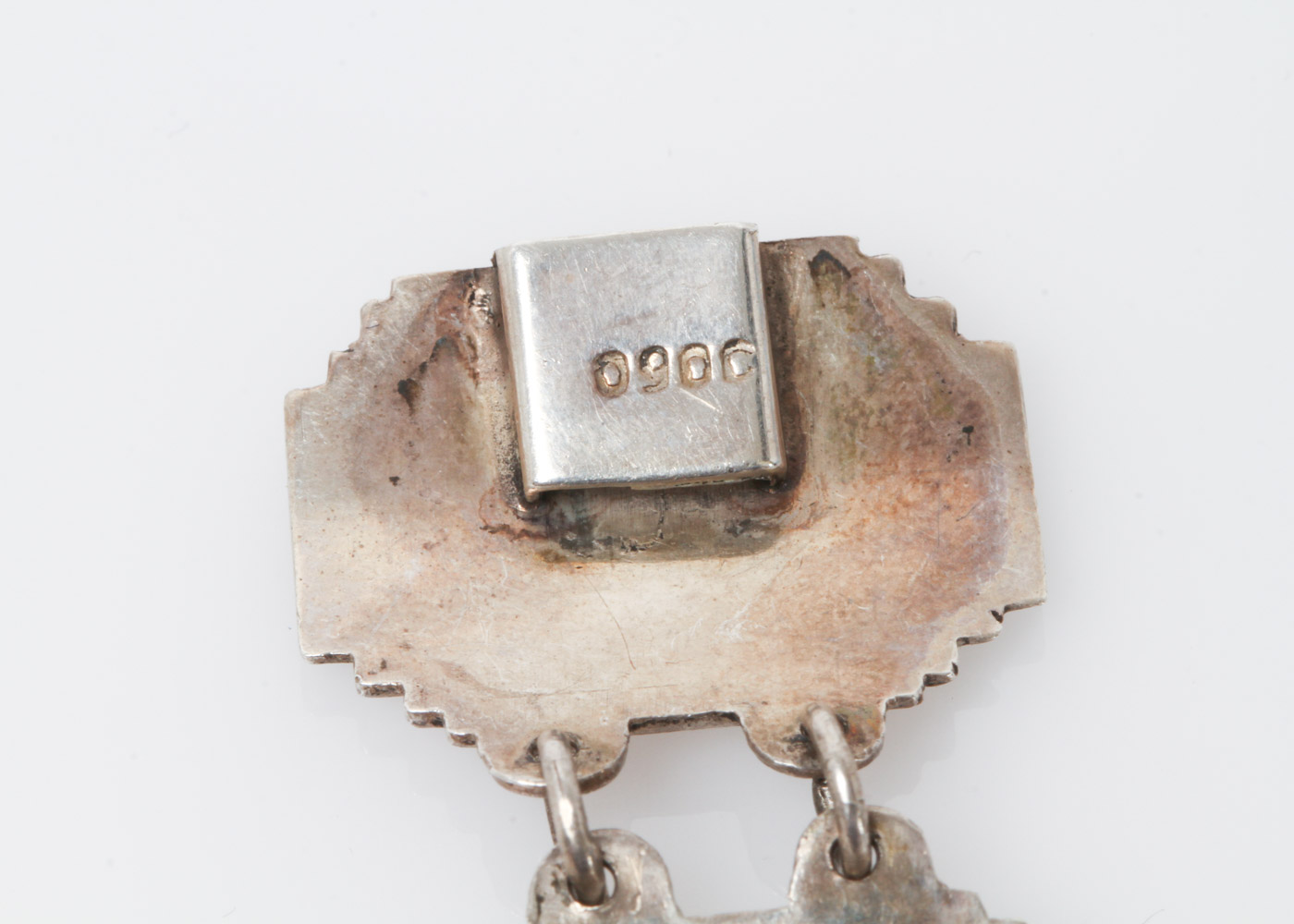 Vintage Mesoamerican Coin Silver Link Bracelet