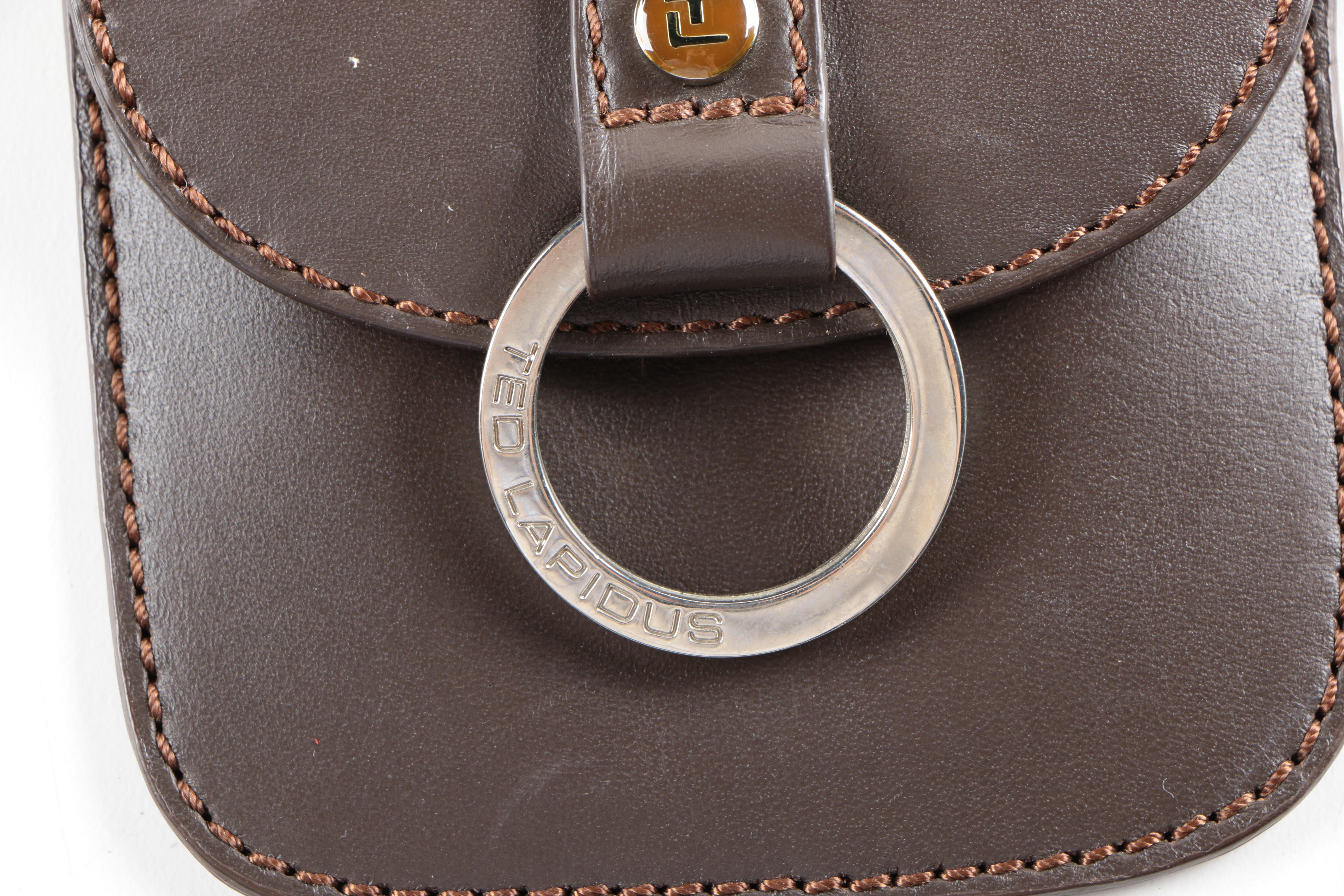 Ted Lapidus Brown Leather Pouch