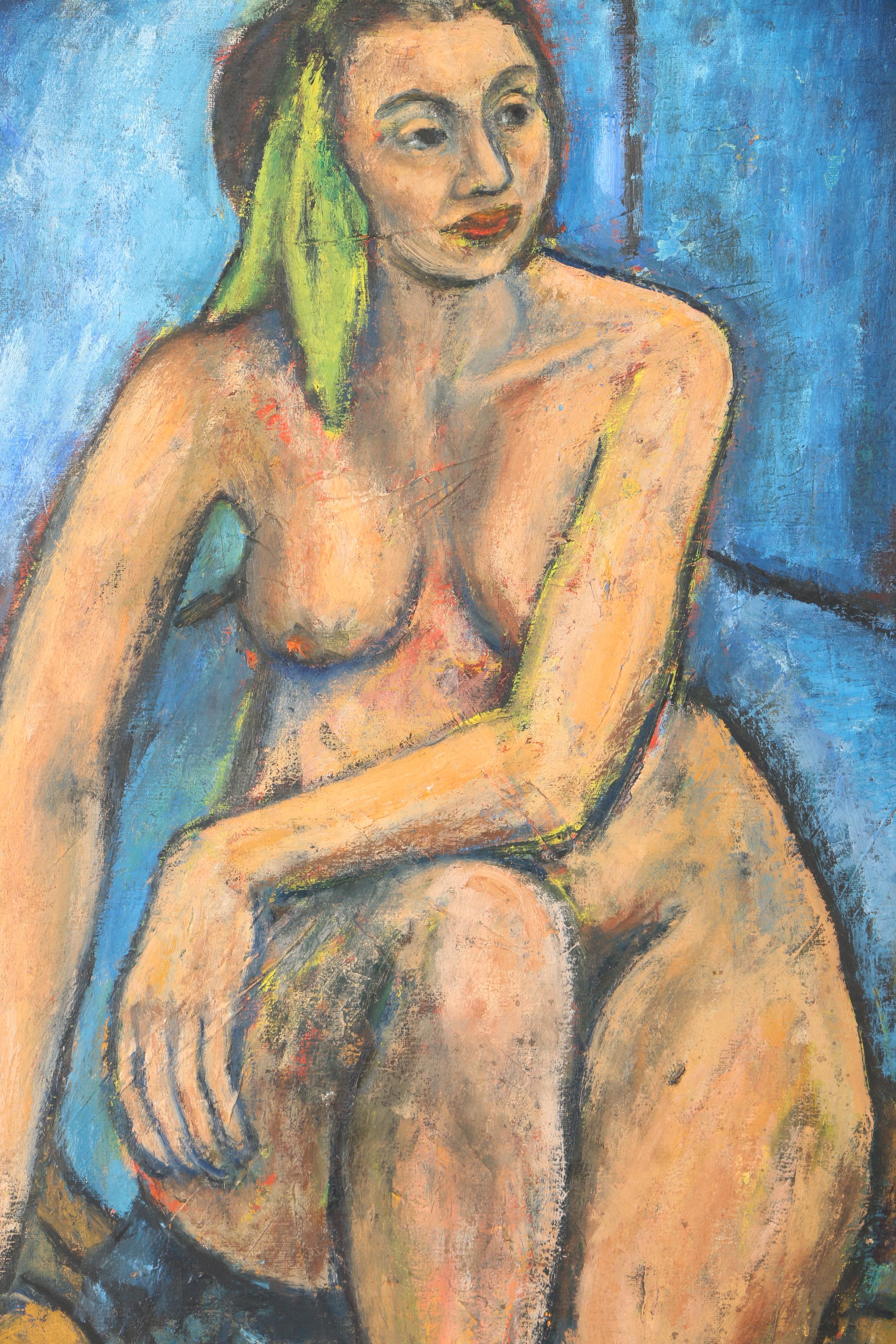 Beatrice Roitman Oil Painting "Seated Nude Woman"