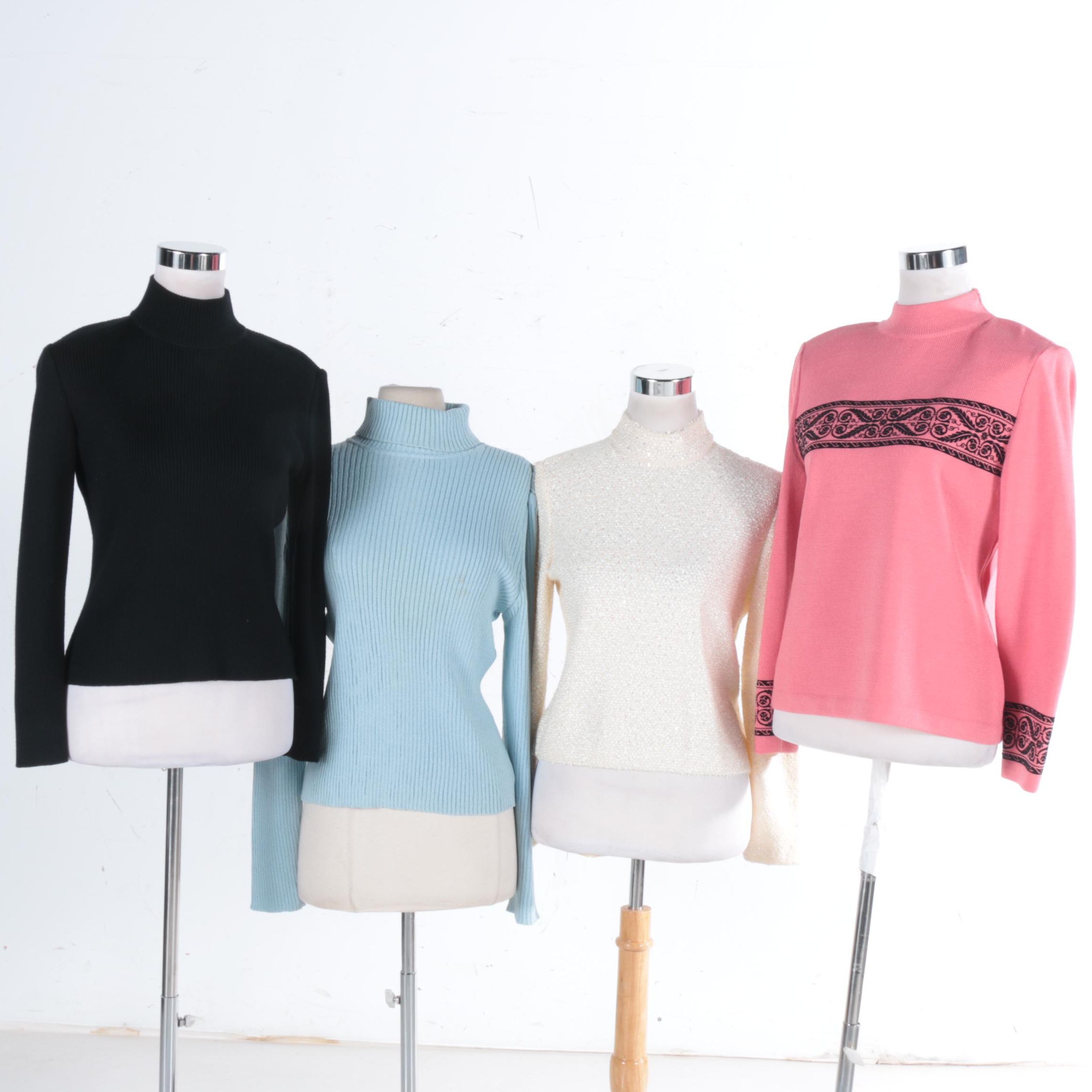 Women's Turtleneck and Mock Turtleneck Sweaters Including St. John