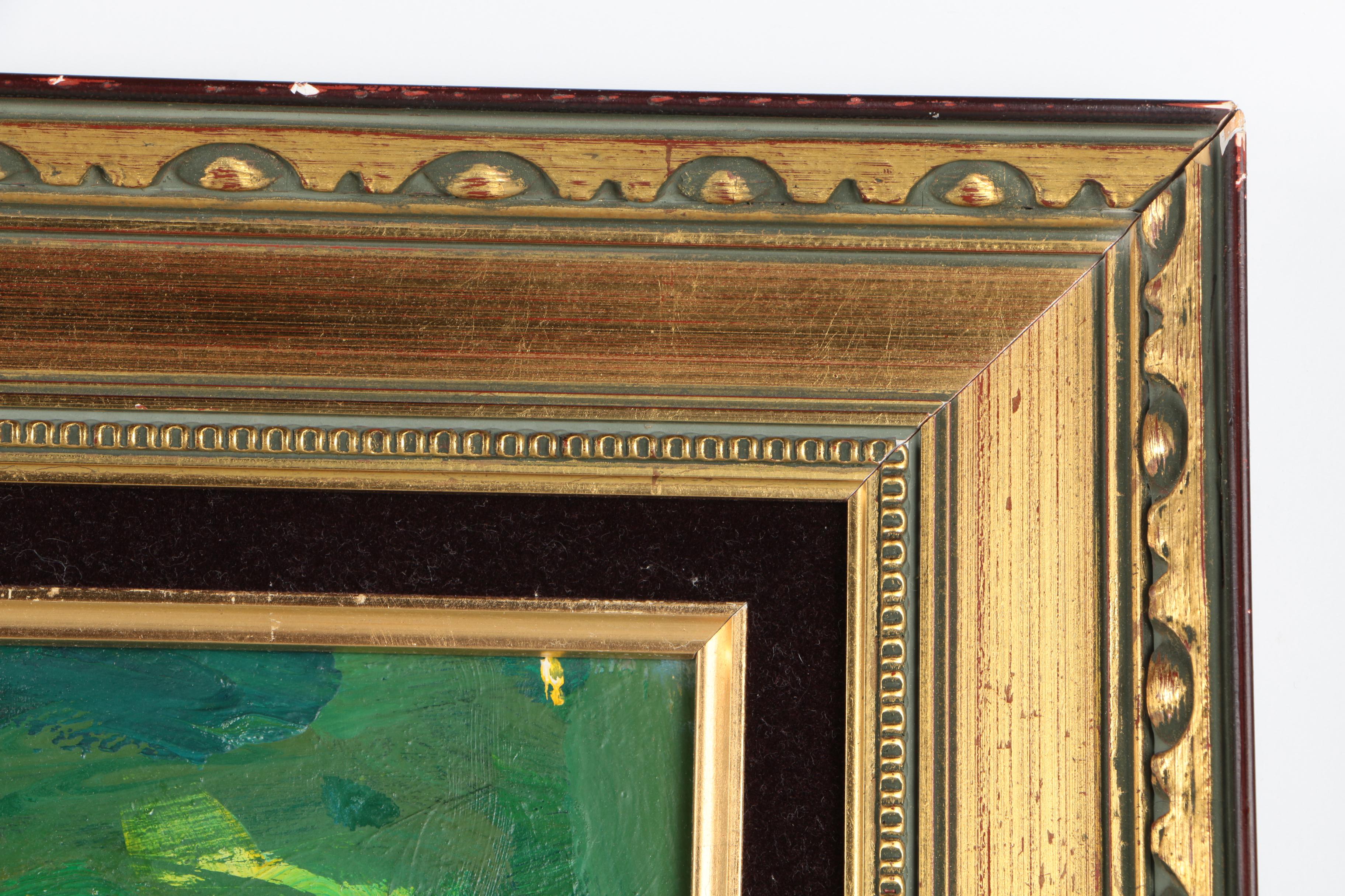 Harold Stephenson Abruzzi Mid-Century Oil Painting on Board of Two Female Figures