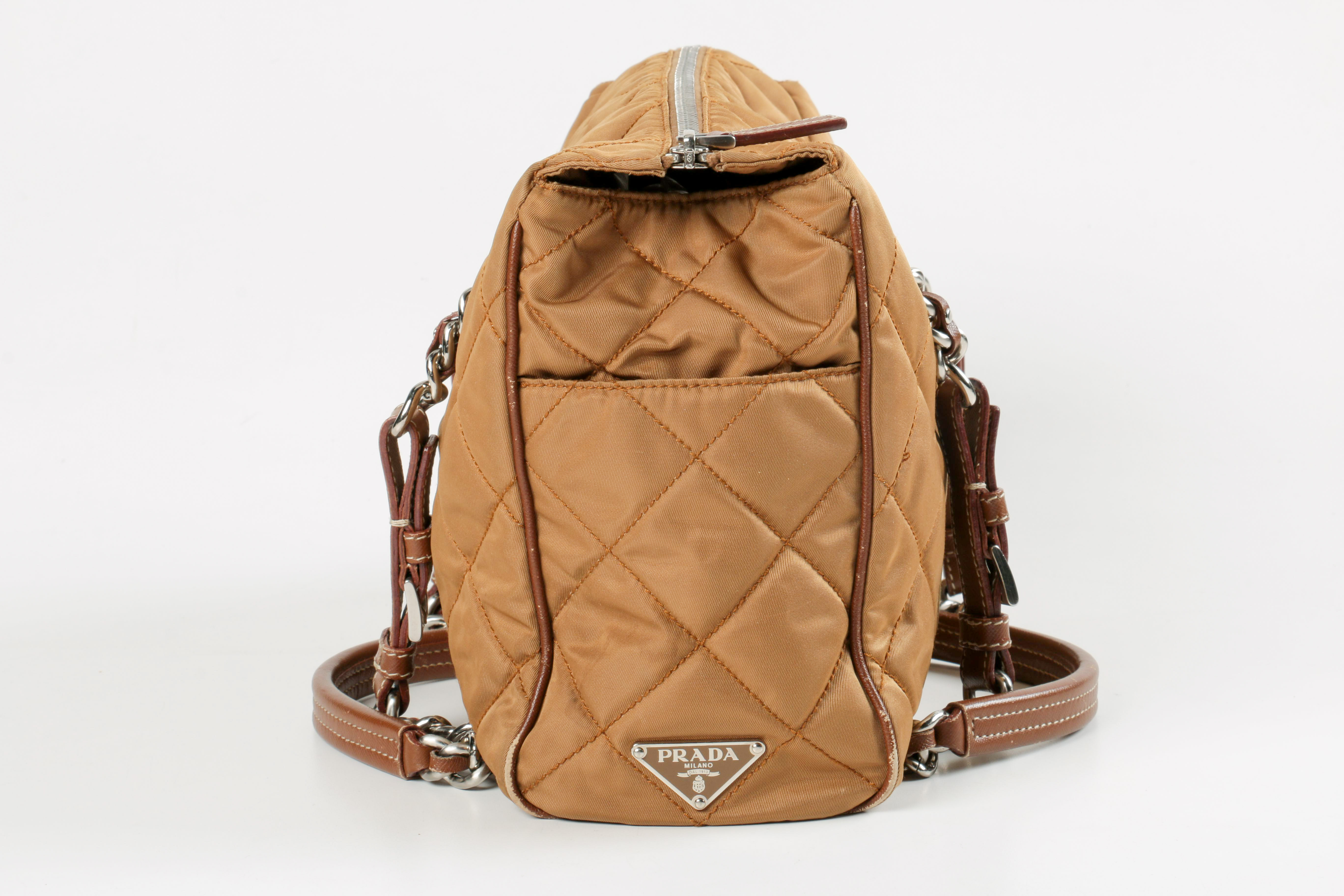 Prada Quilted Nylon Shoulder Duffle