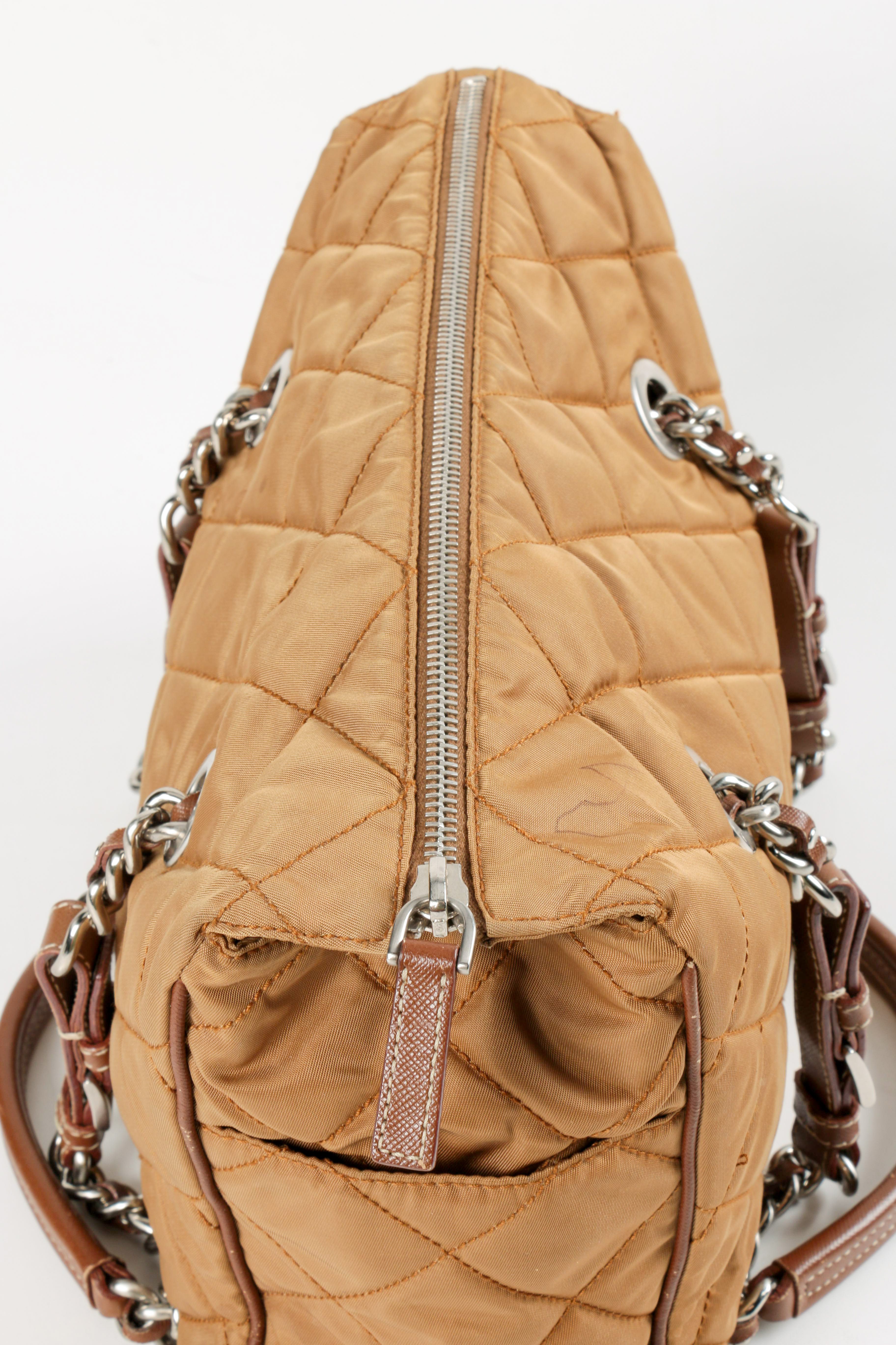 Prada Quilted Nylon Shoulder Duffle