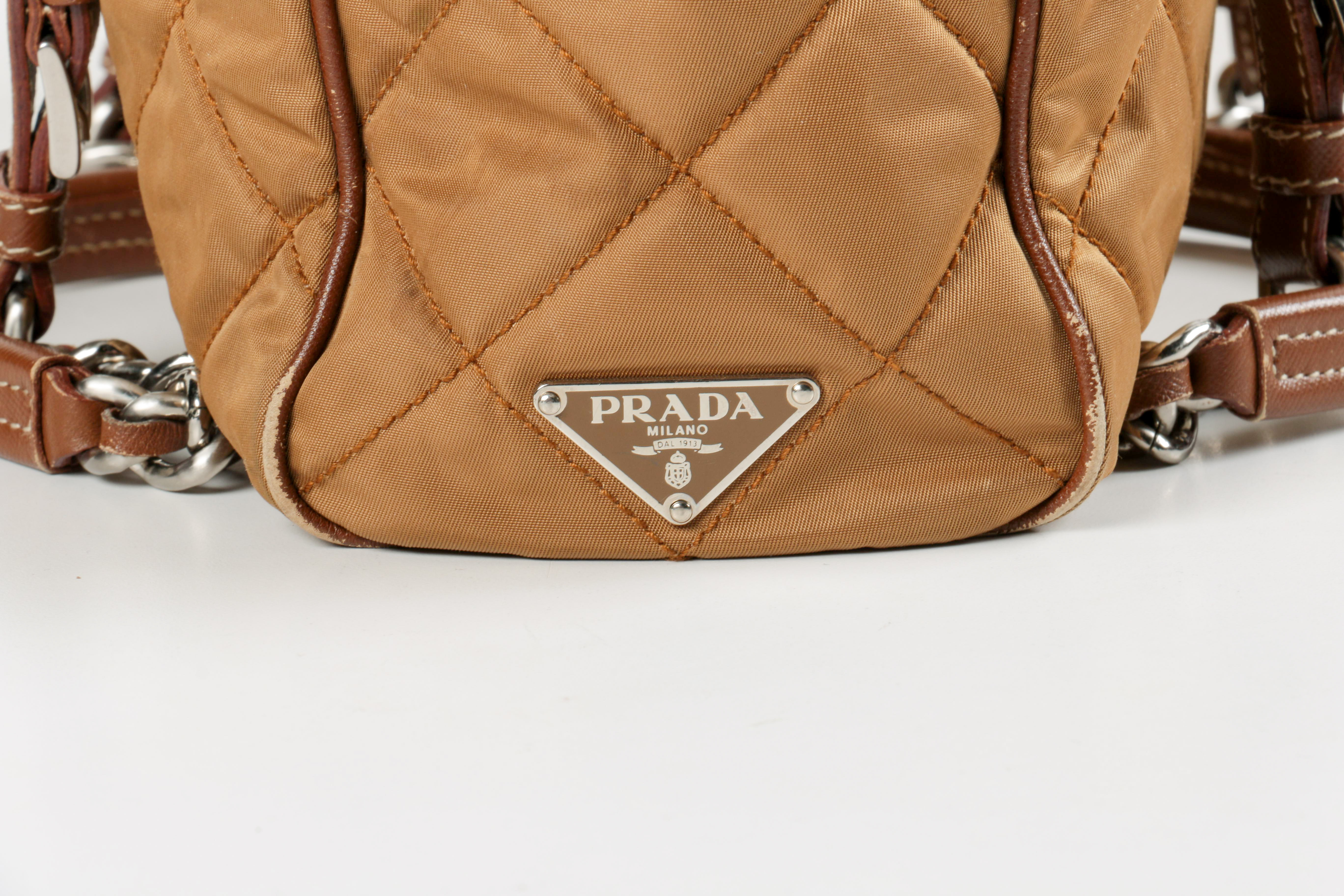 Prada Quilted Nylon Shoulder Duffle