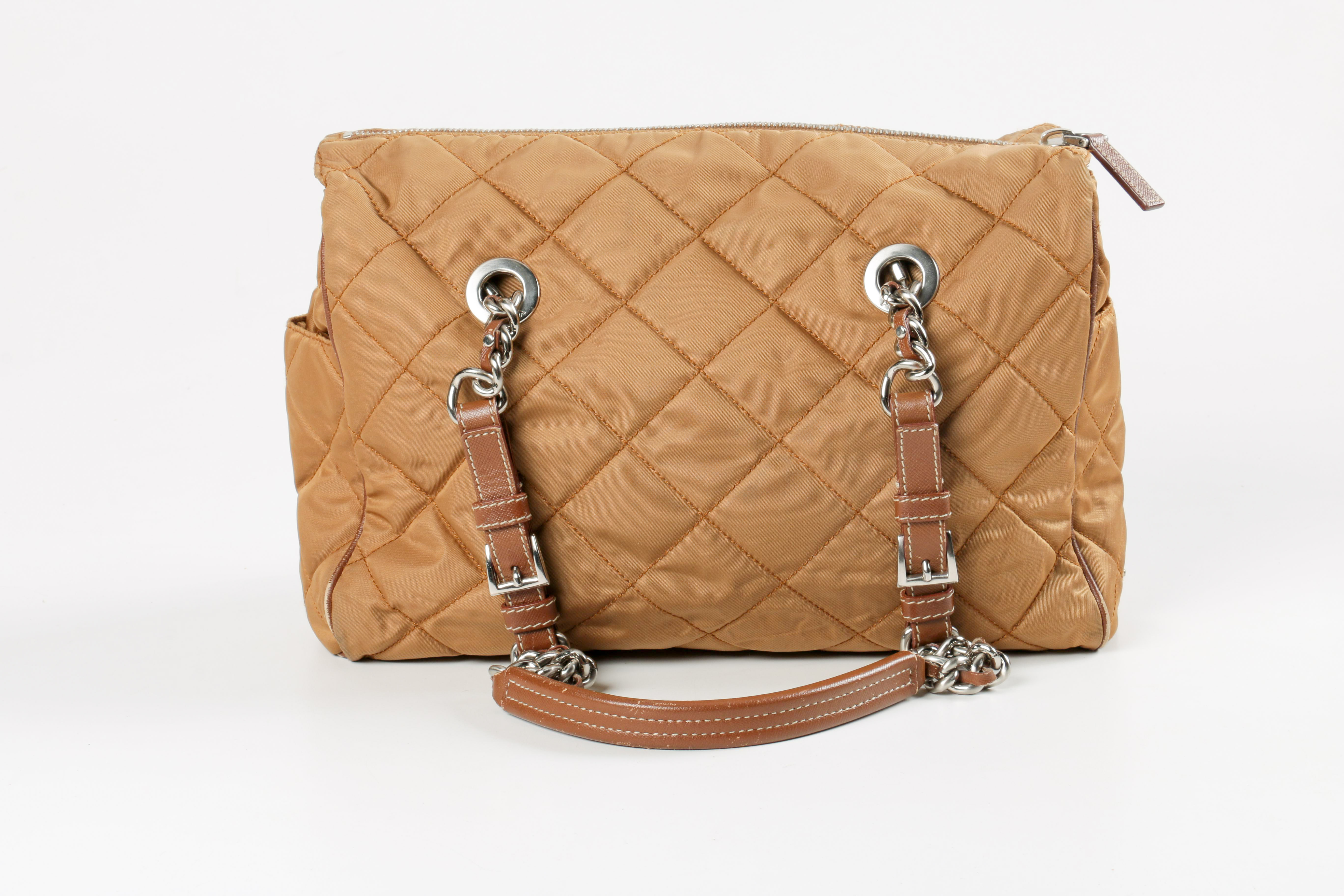 Prada Quilted Nylon Shoulder Duffle