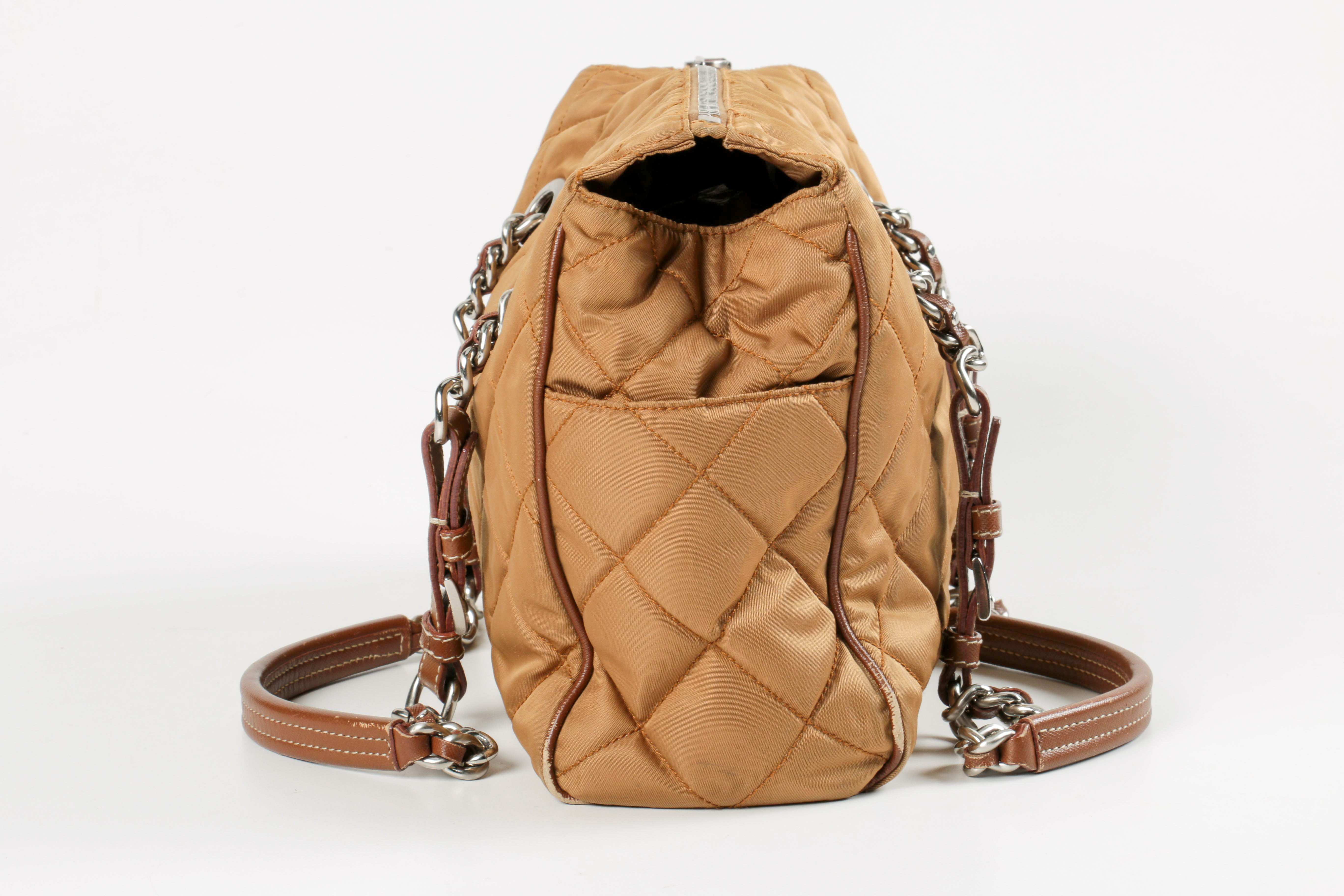Prada Quilted Nylon Shoulder Duffle