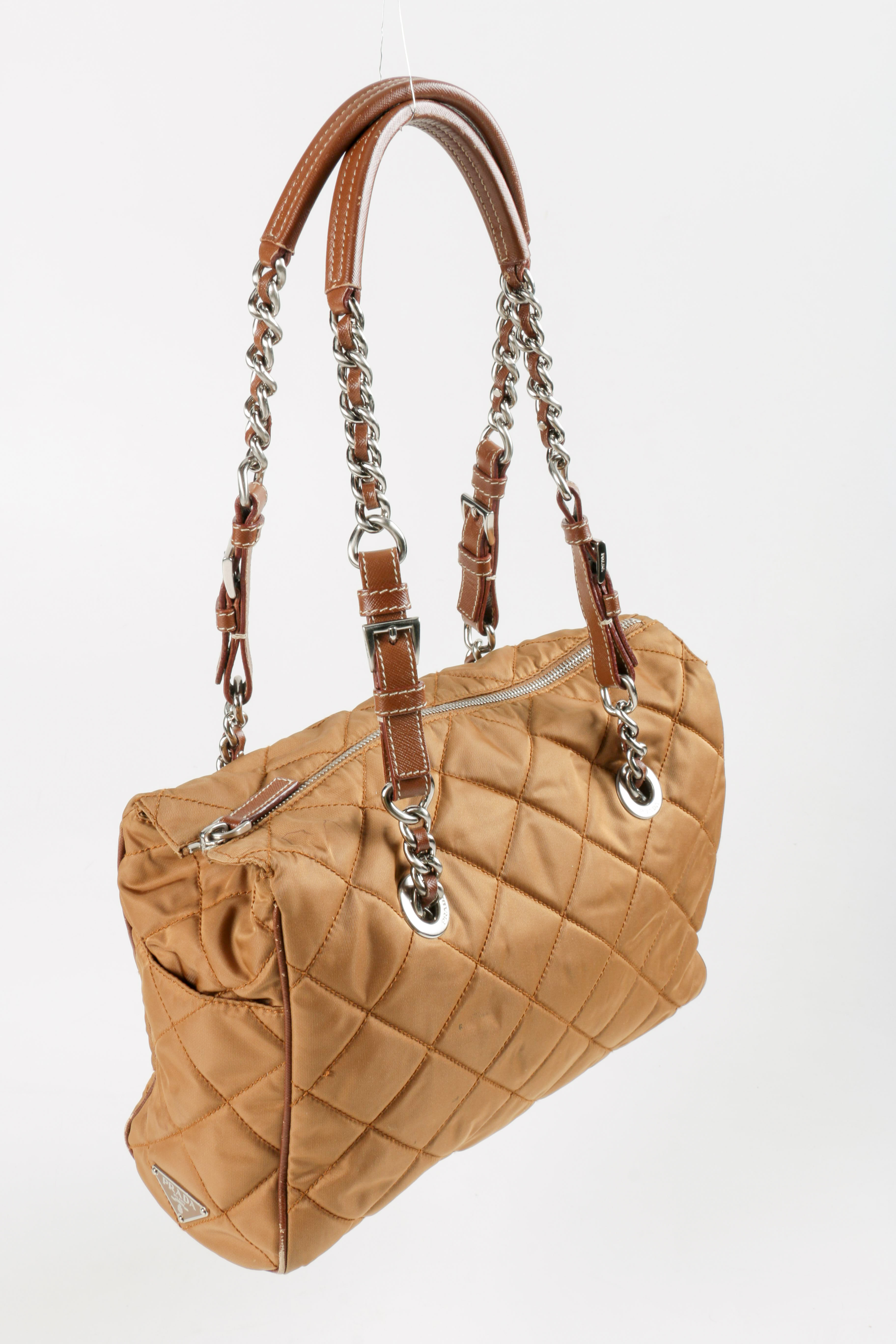 Prada Quilted Nylon Shoulder Duffle