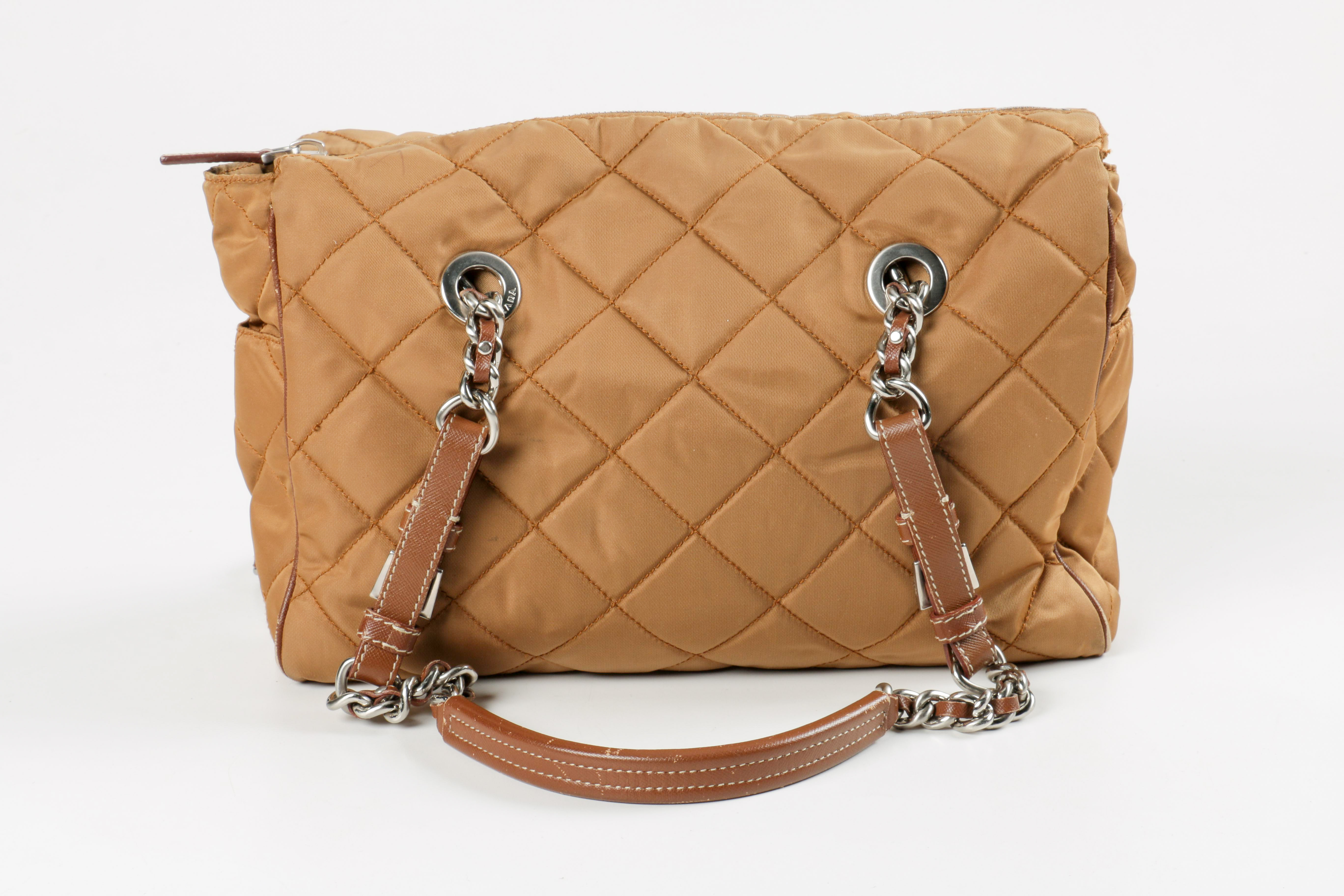 Prada Quilted Nylon Shoulder Duffle