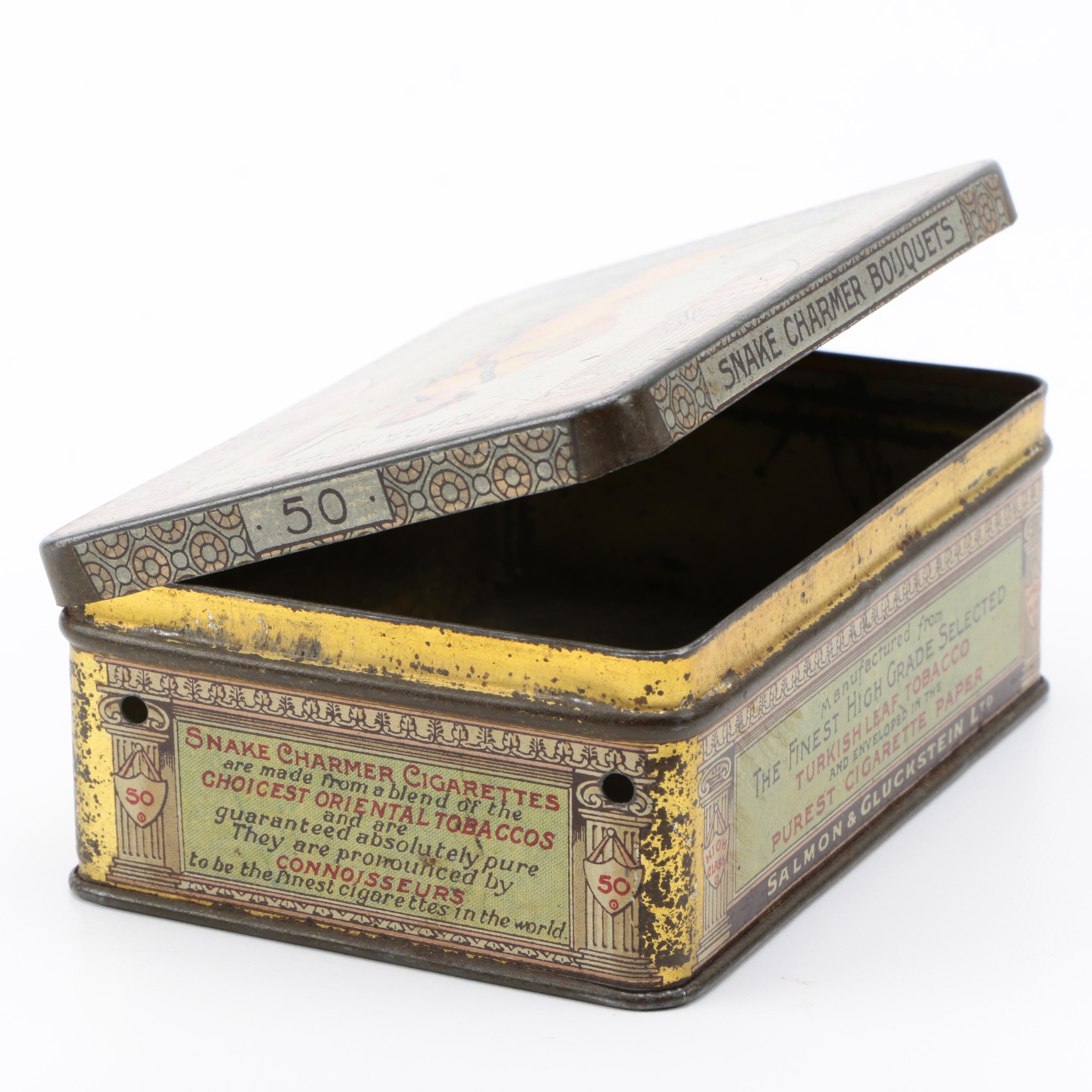 Salmon & Gluckstein `Snake Charmer Cigarettes` Cigarette Tin