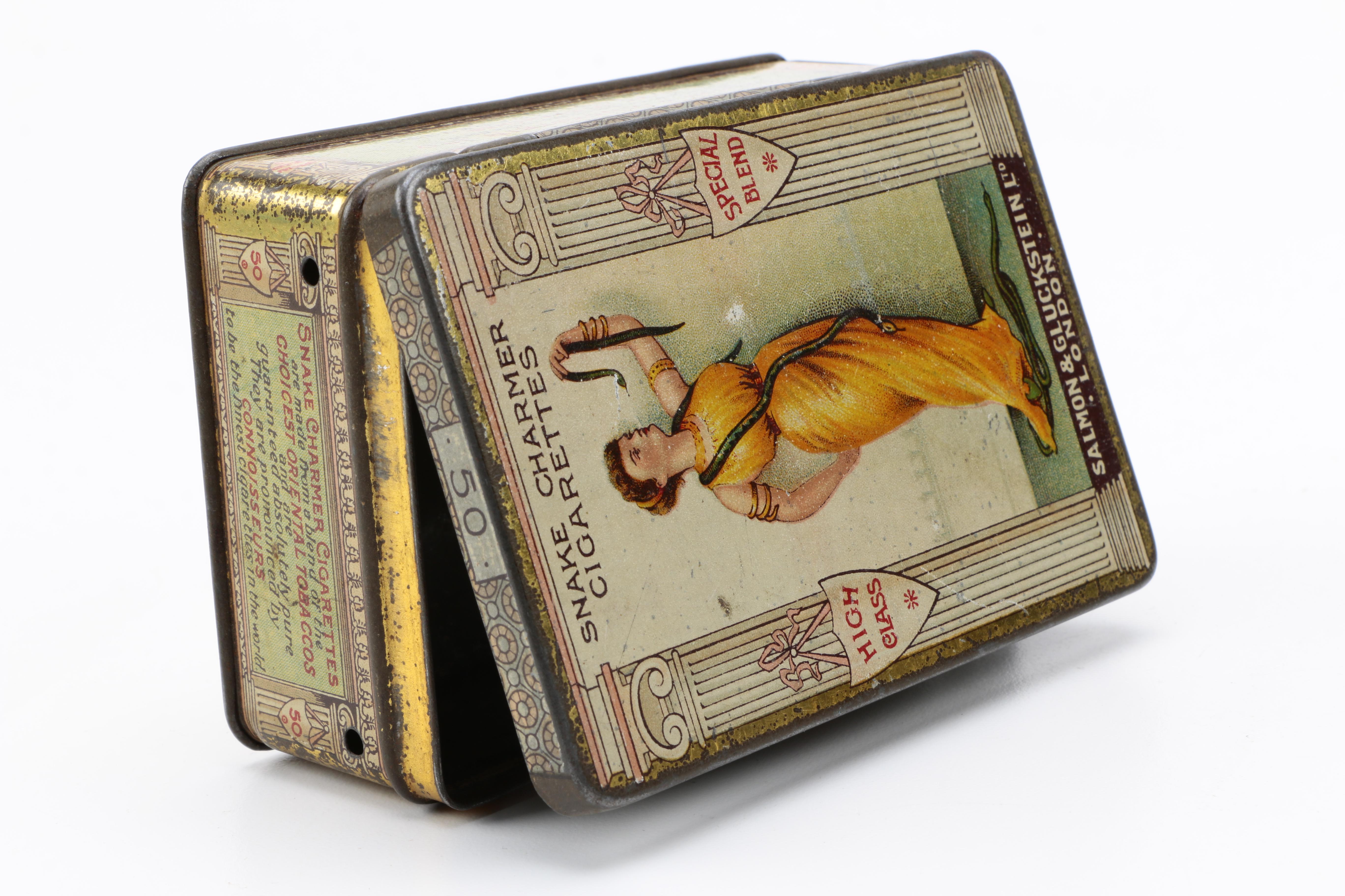 Salmon & Gluckstein `Snake Charmer Cigarettes` Cigarette Tin