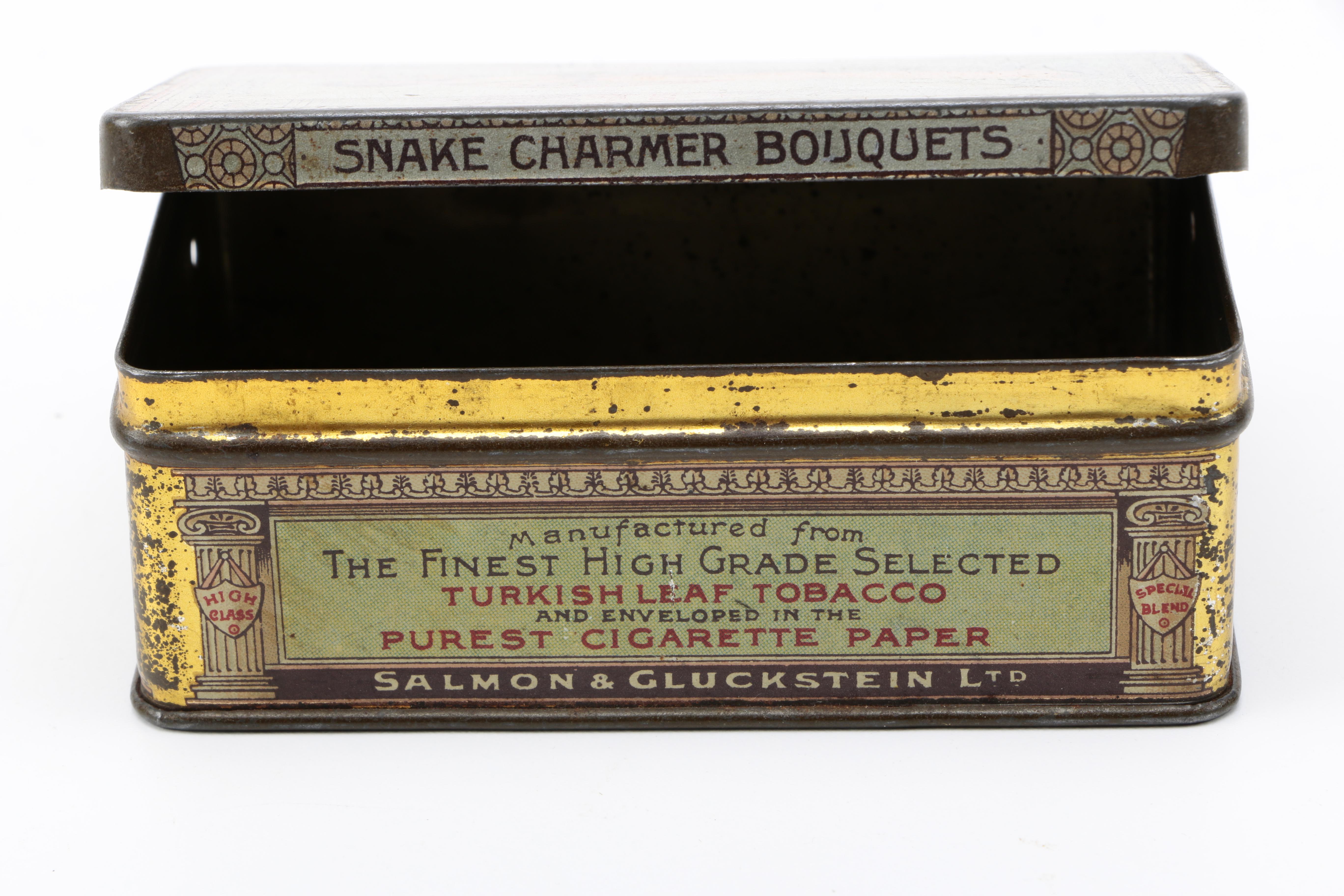 Salmon & Gluckstein `Snake Charmer Cigarettes` Cigarette Tin