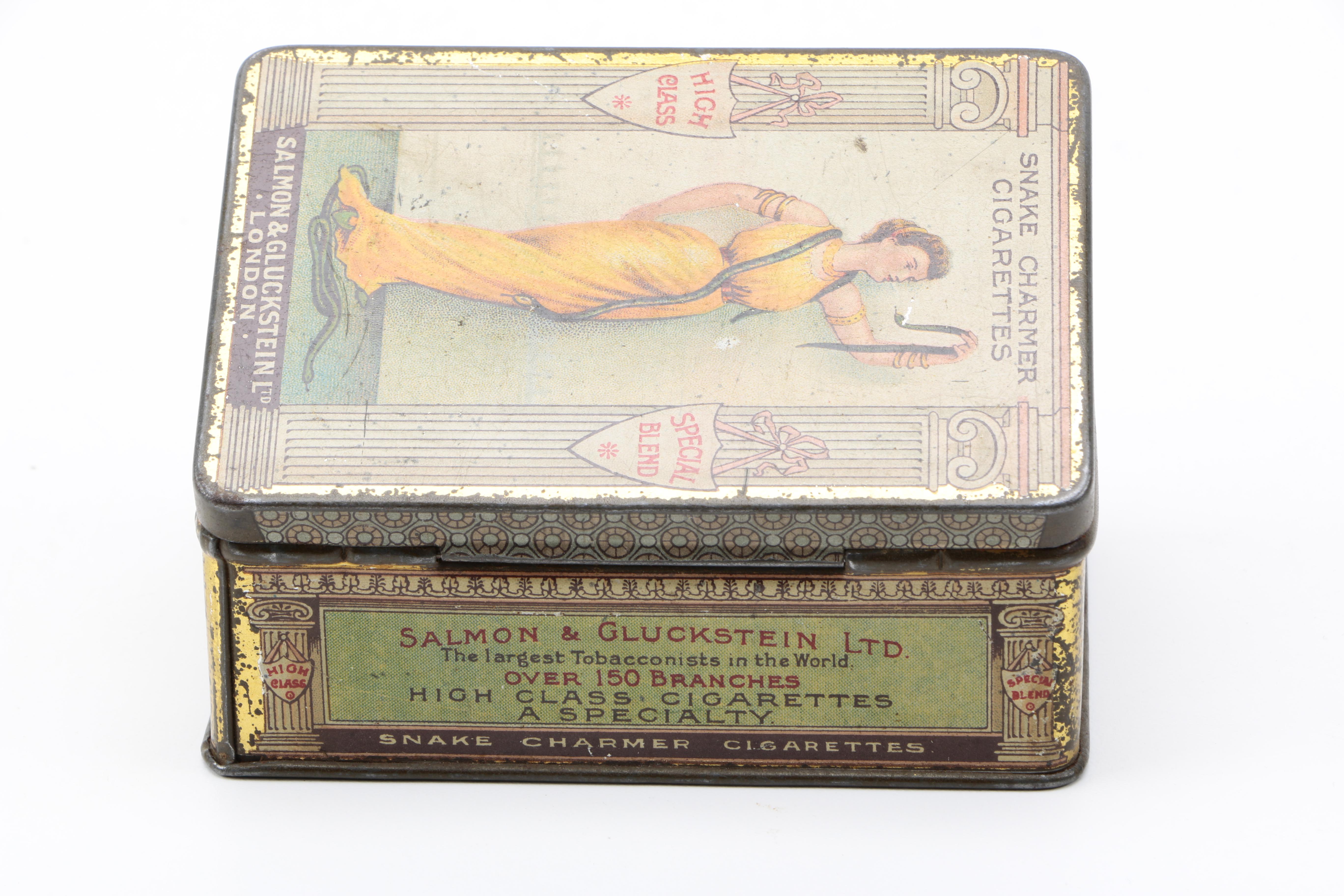 Salmon & Gluckstein `Snake Charmer Cigarettes` Cigarette Tin