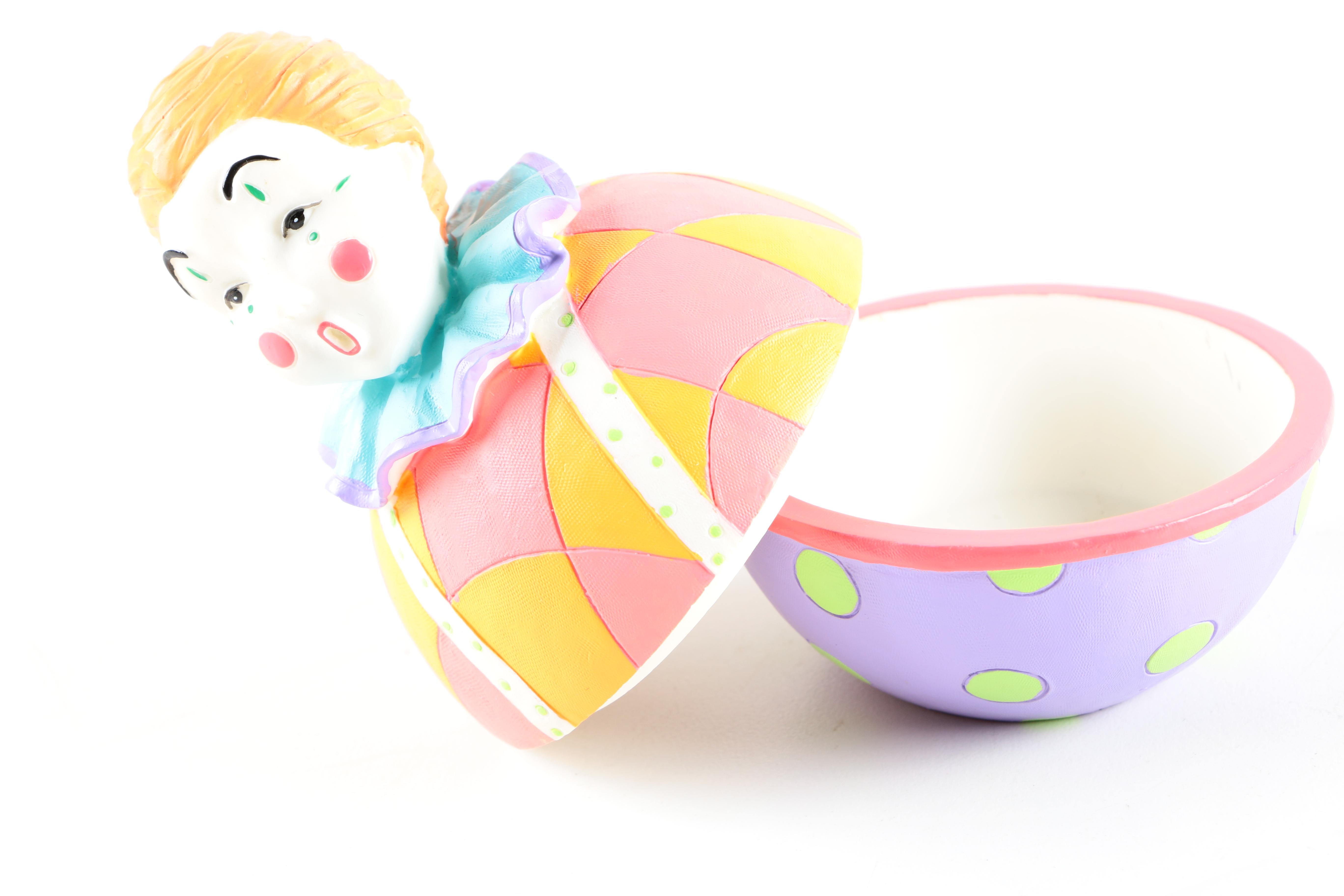 Clown Figural Jars and Music Boxes