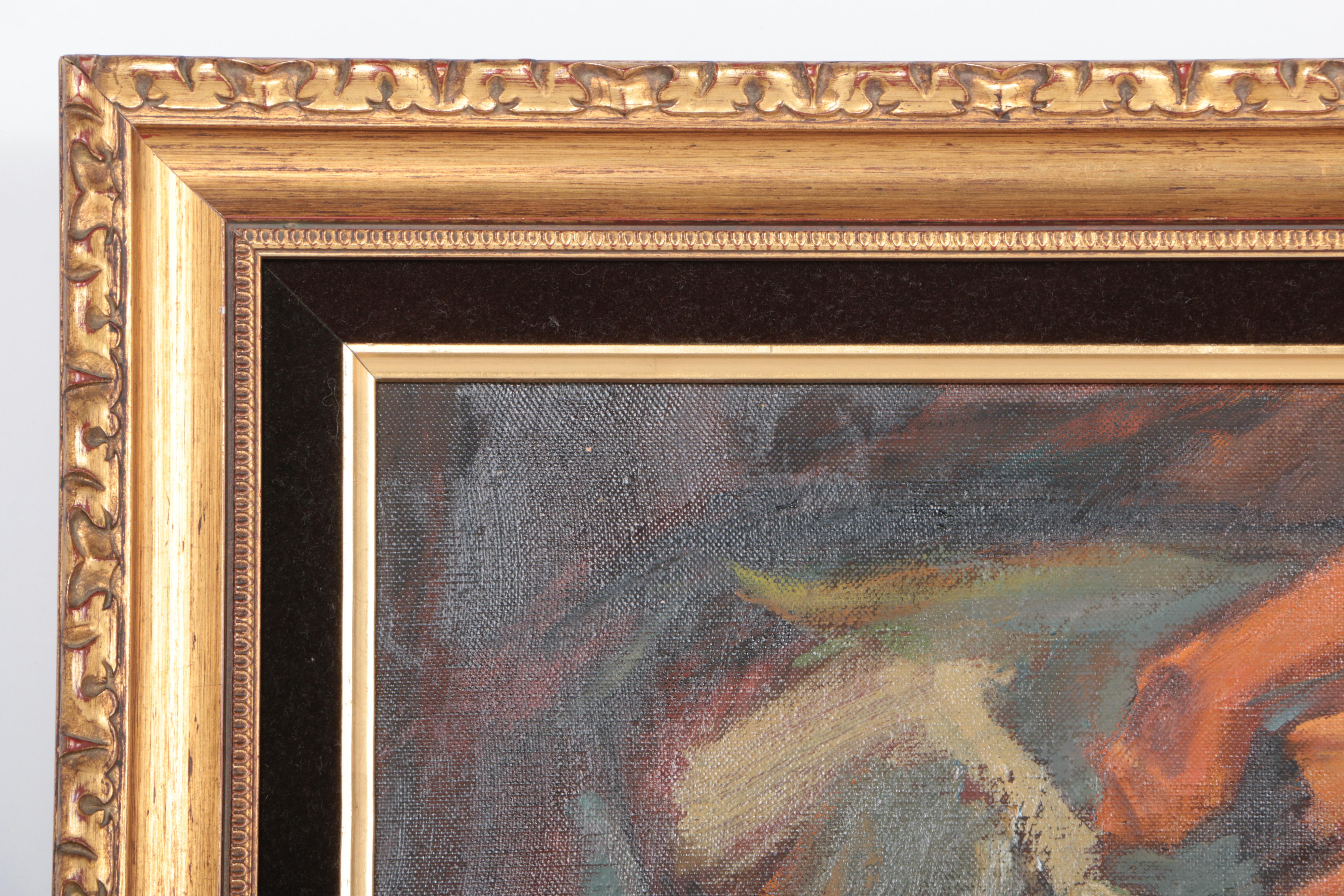 George Michaud Oil Painting on Canvas of Family