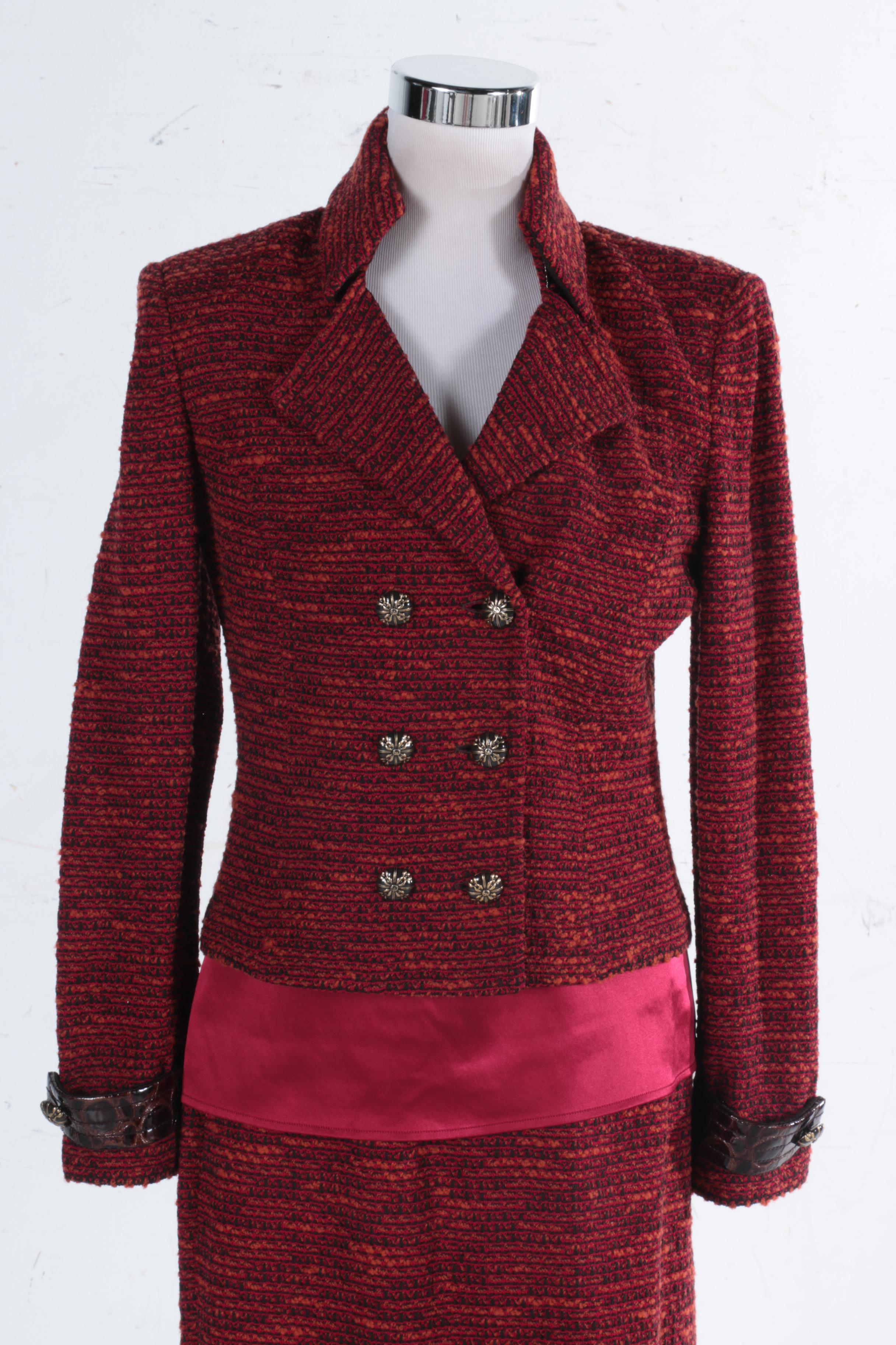 St. John Skirt Suit With Shell