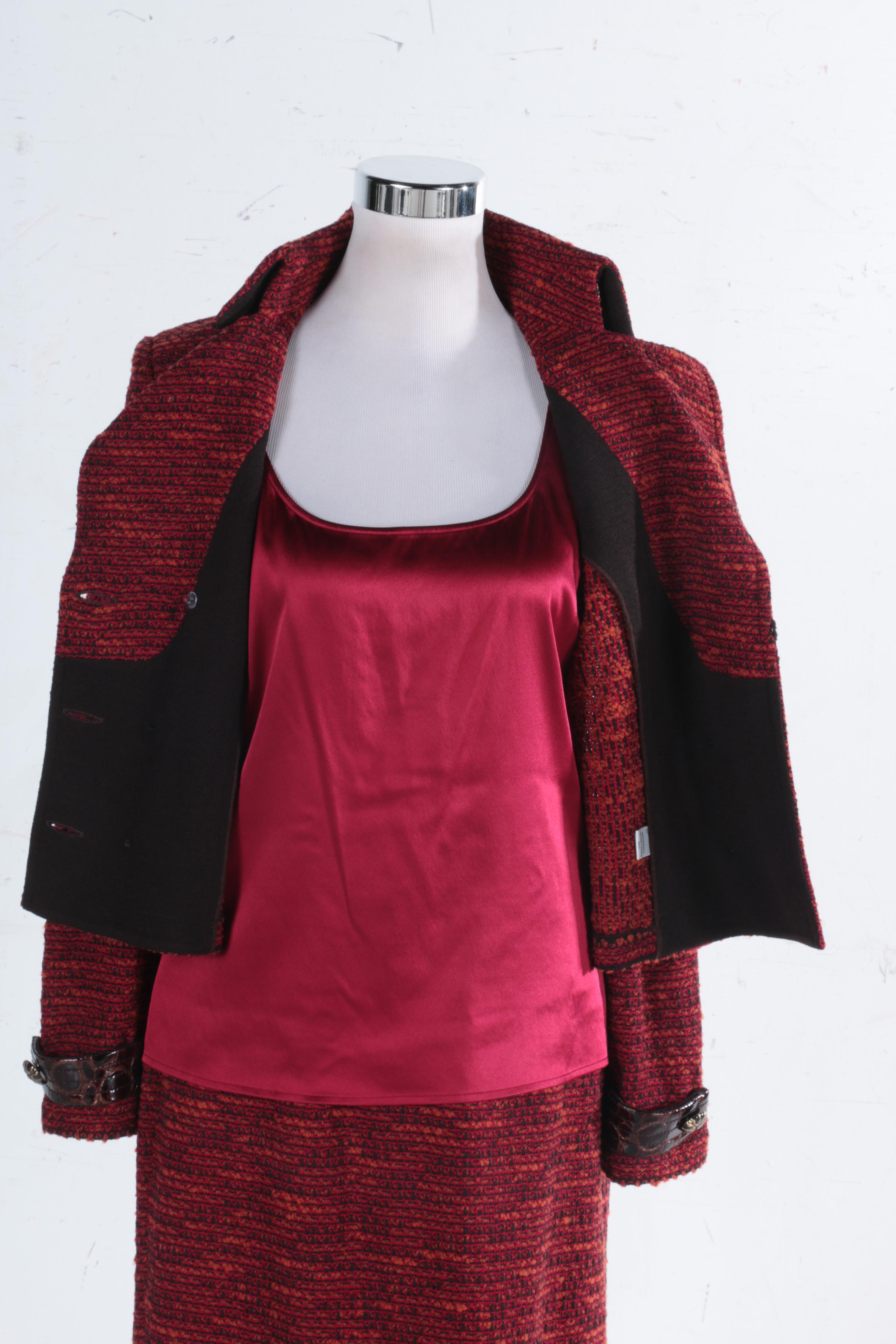 St. John Skirt Suit With Shell