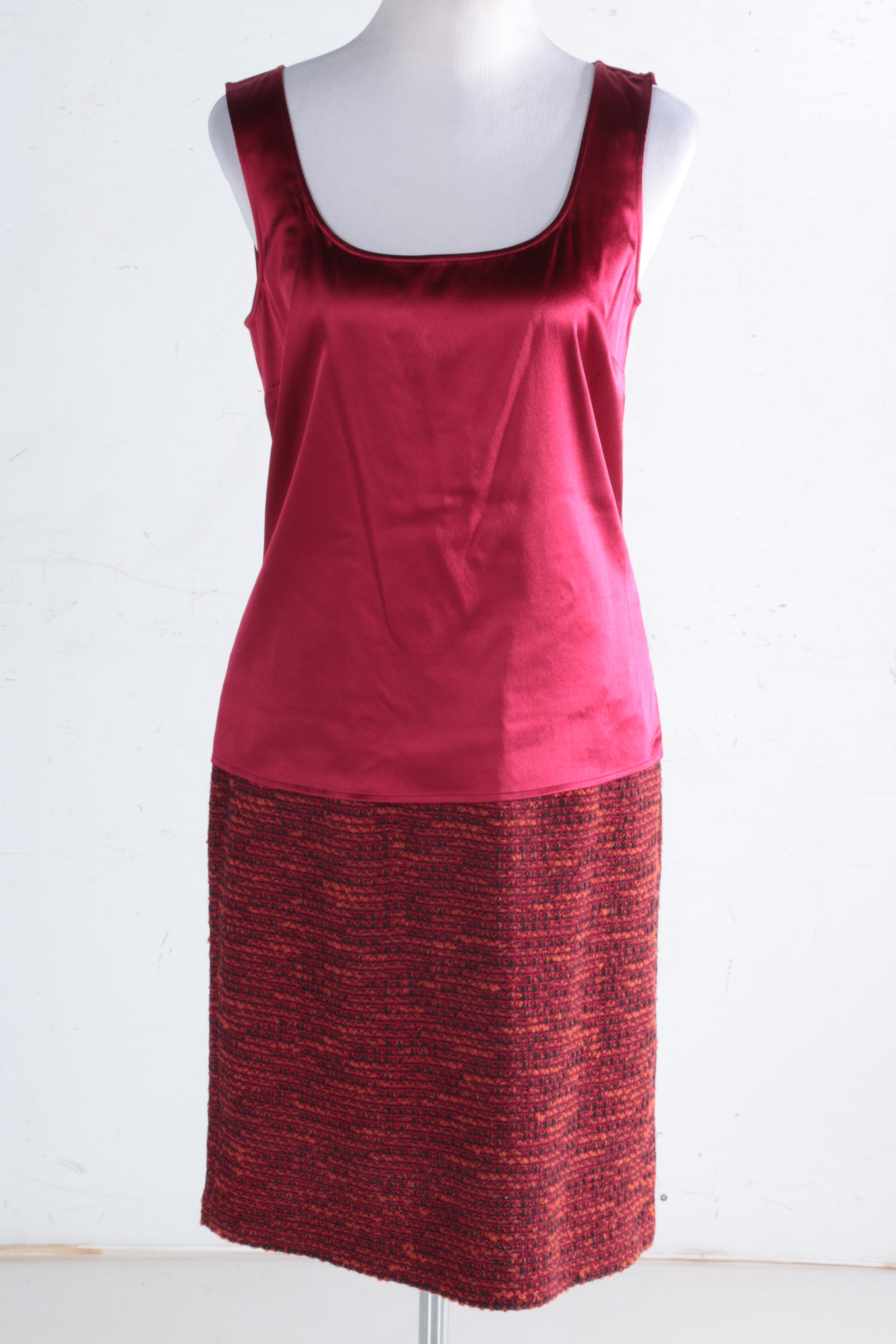 St. John Skirt Suit With Shell