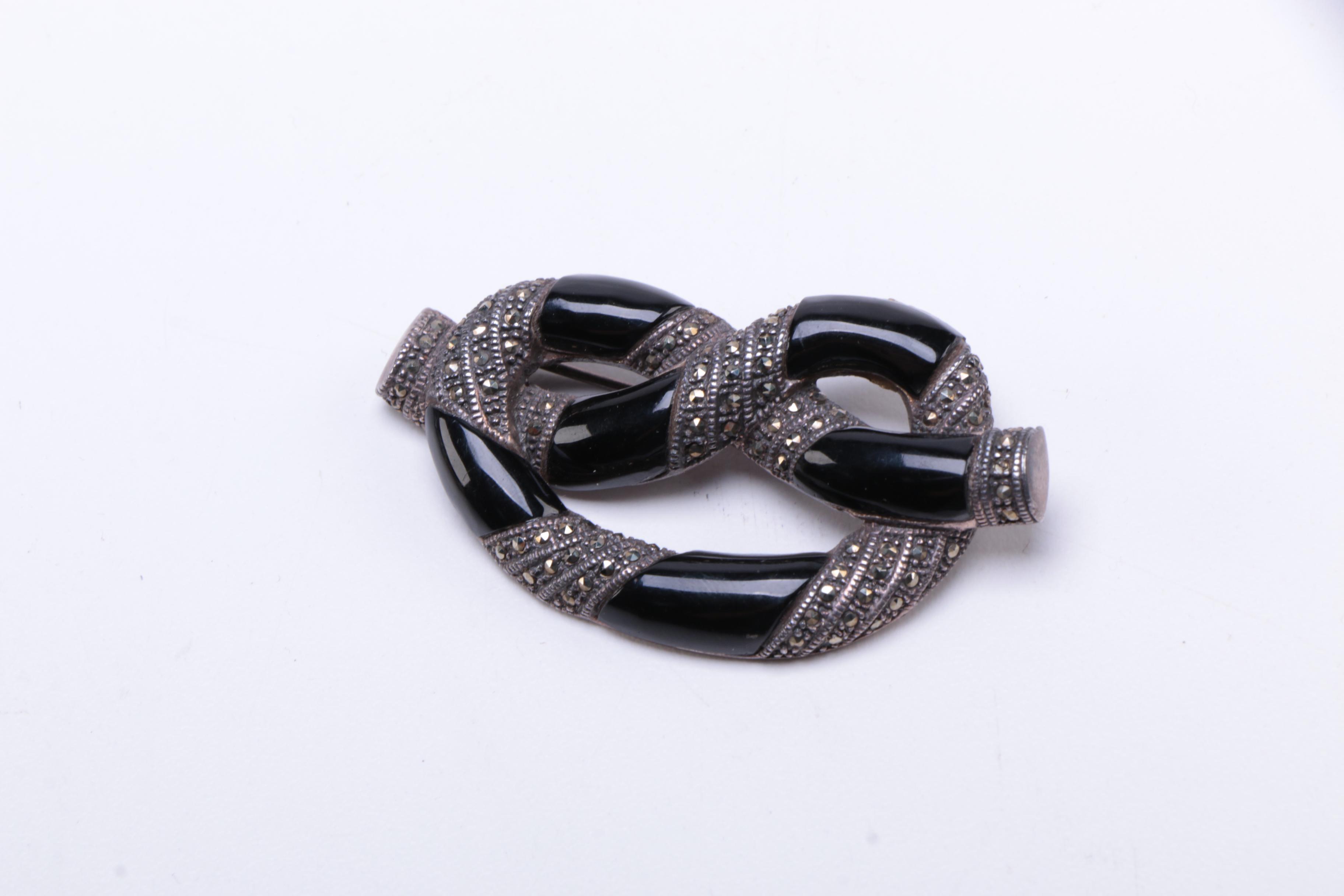 Jan Suchodolski Modernist Brooch and Assorted Sterling Jewelry