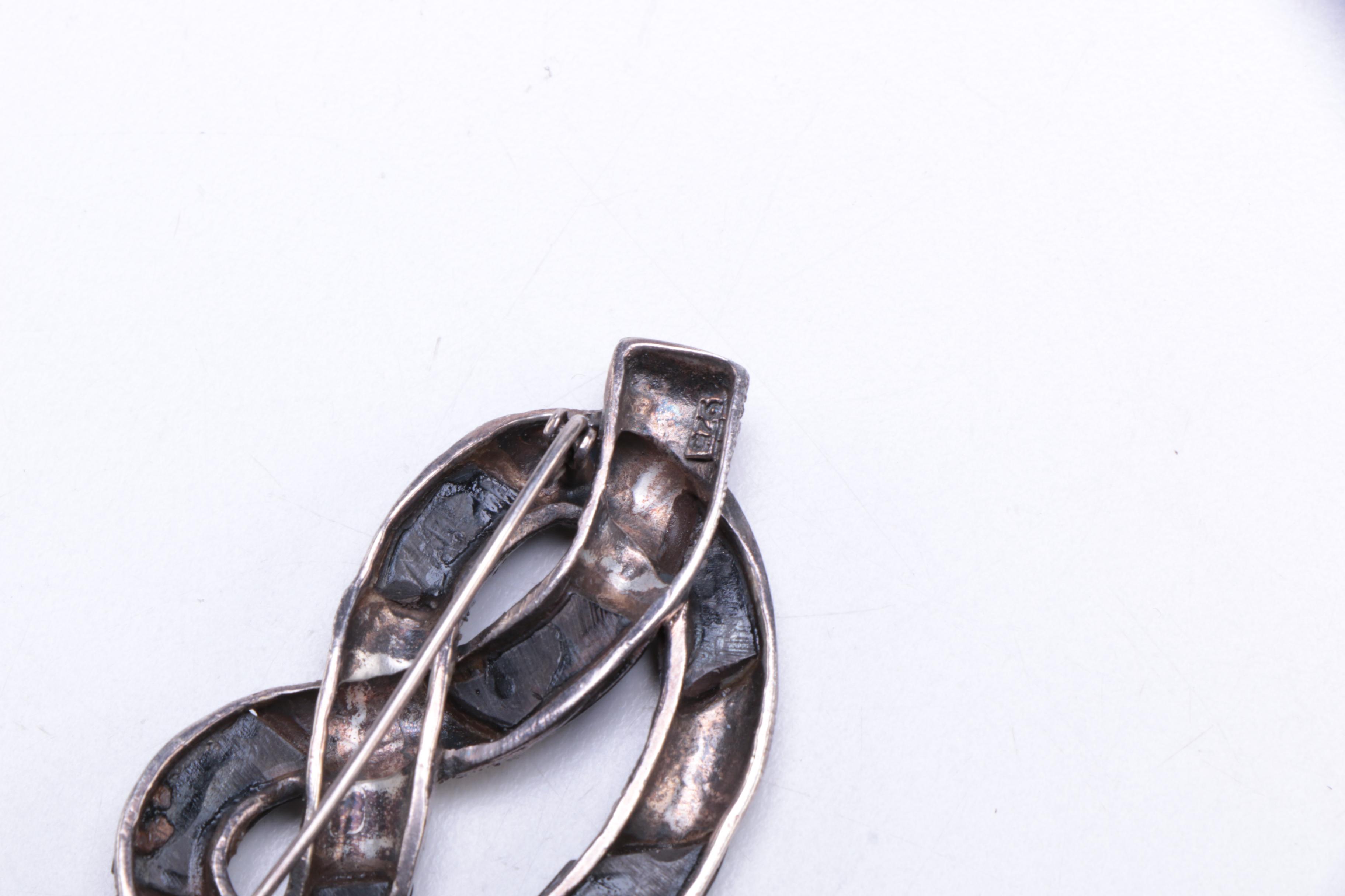 Jan Suchodolski Modernist Brooch and Assorted Sterling Jewelry