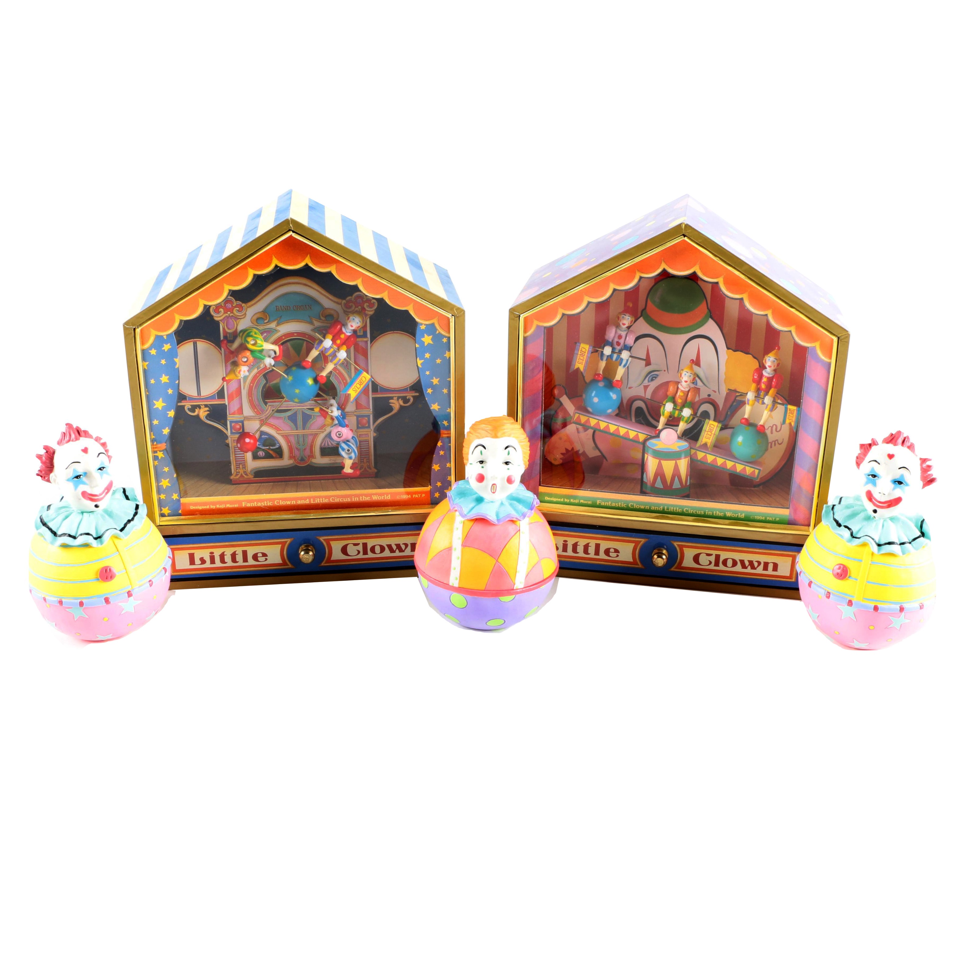 Clown Figural Jars and Music Boxes