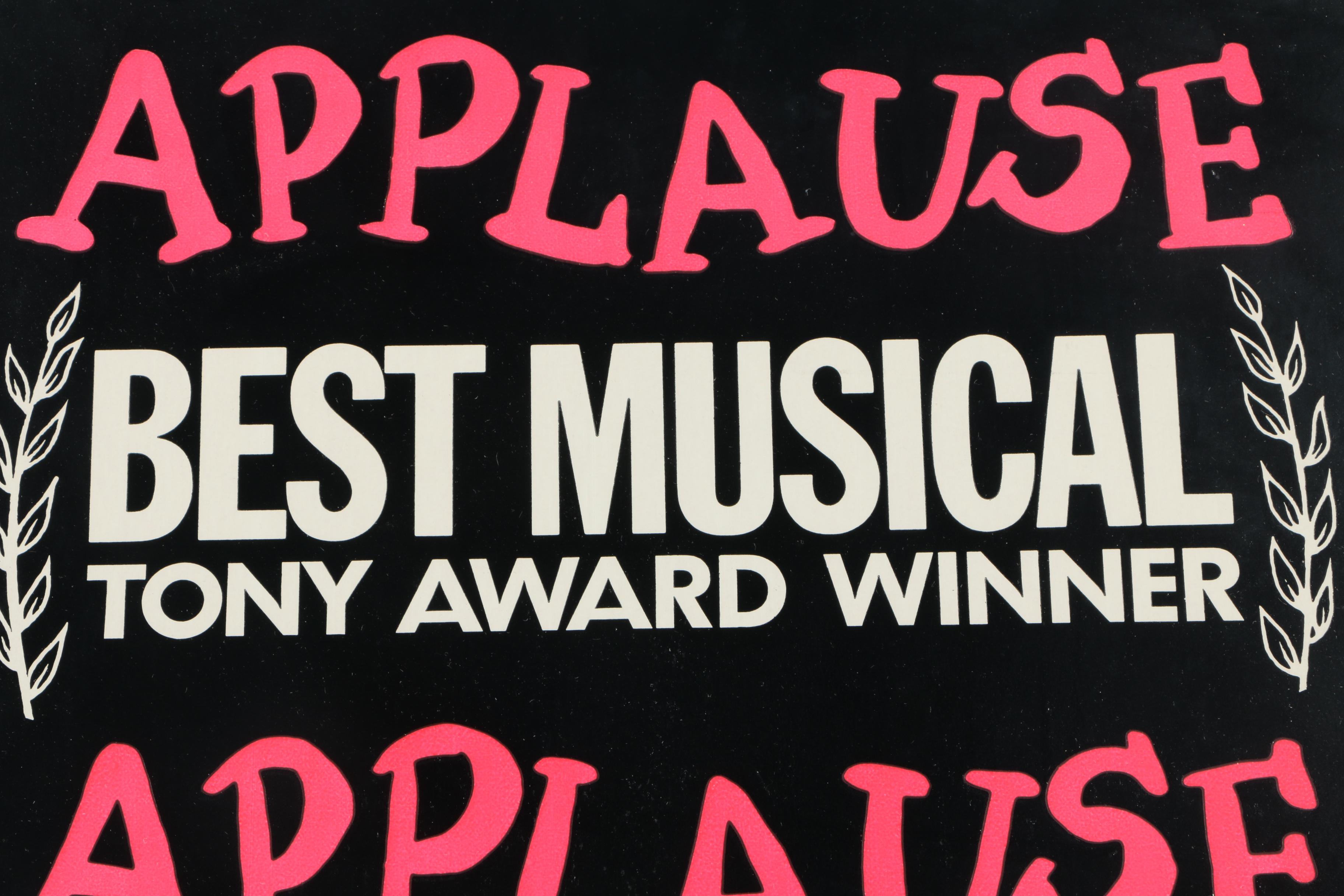 1970s Broadway Poster for Anne Baxter in "Applause"