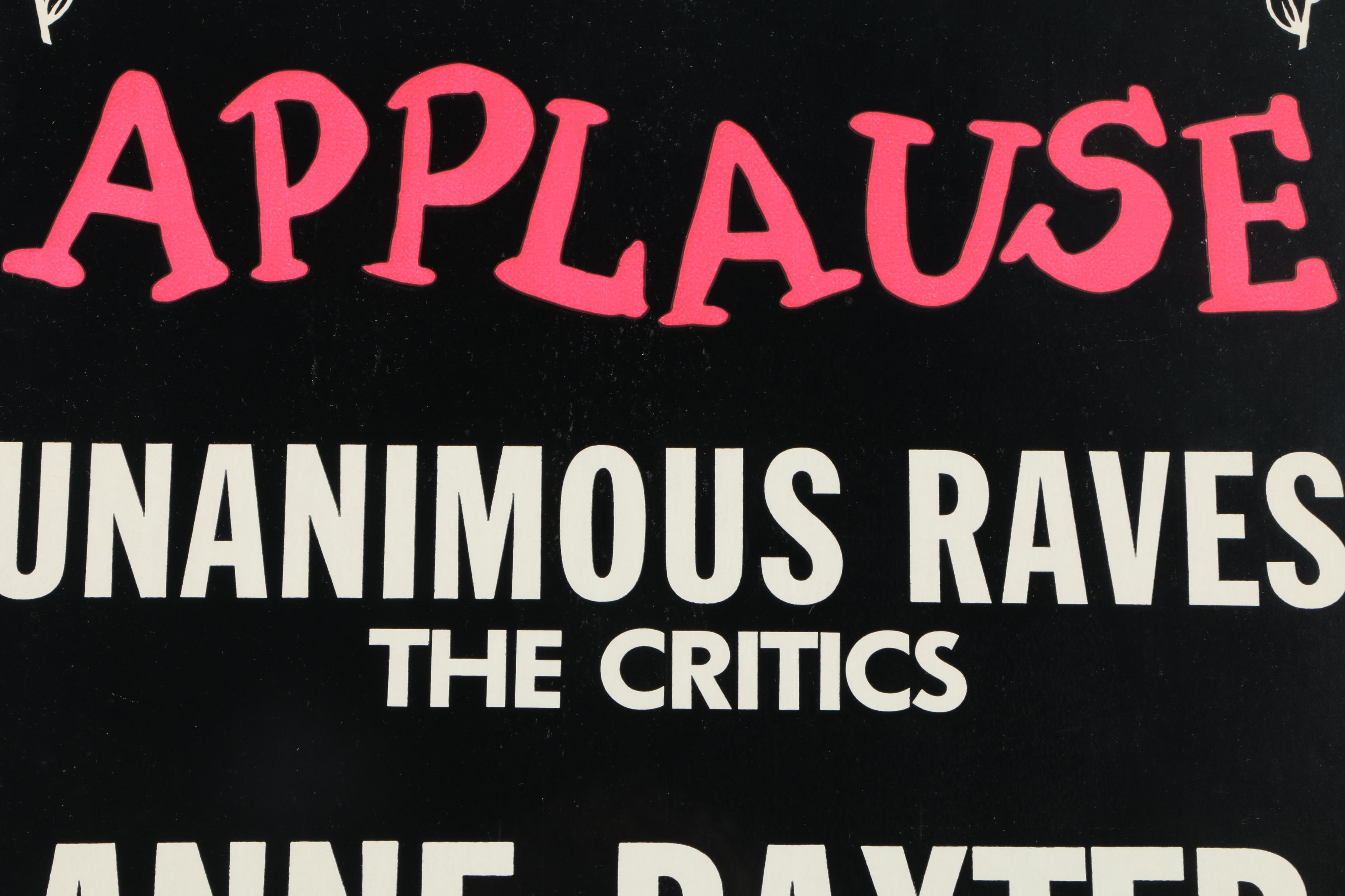 1970s Broadway Poster for Anne Baxter in "Applause"