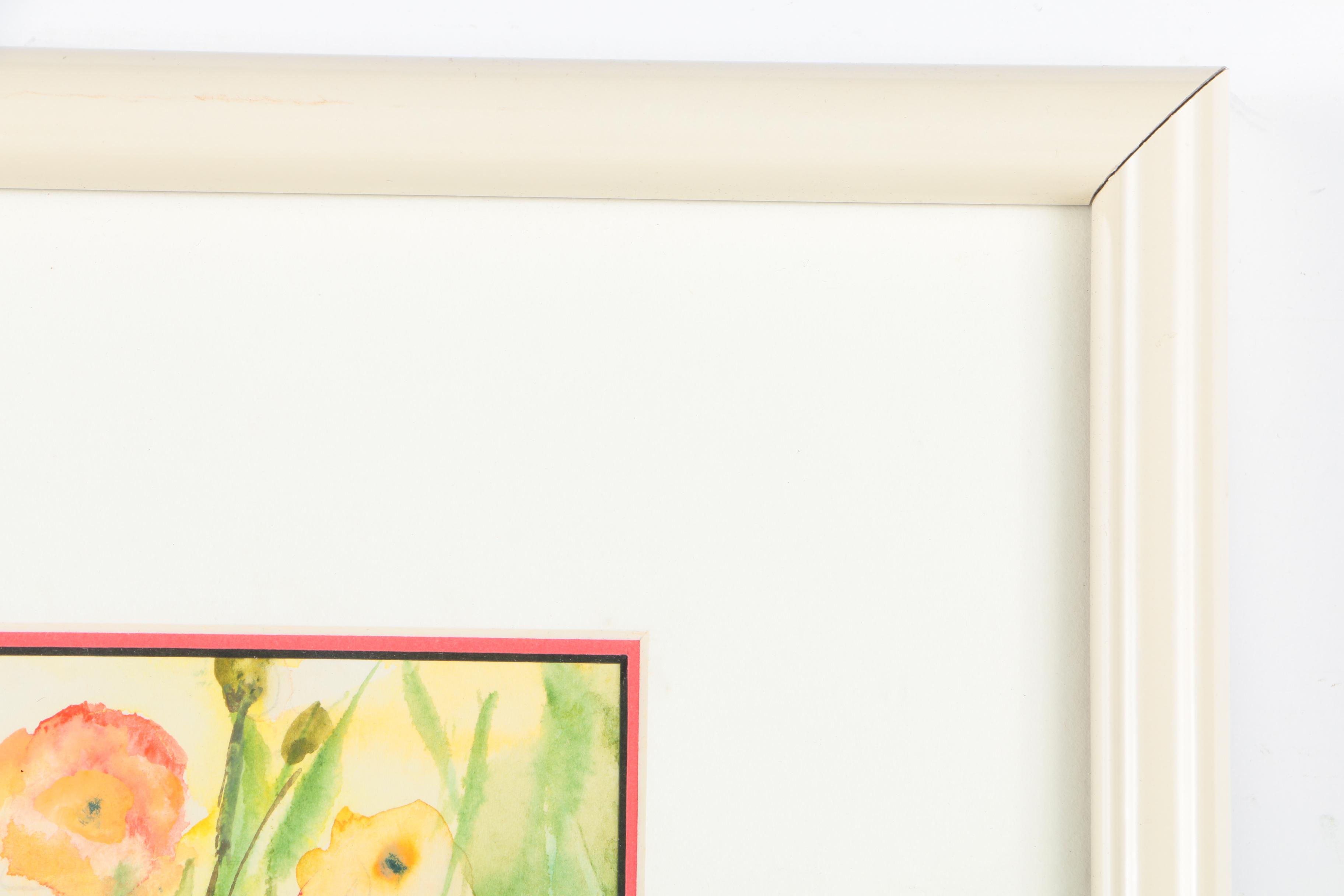 Jo Lathwood Watercolor of a Field of Flowers