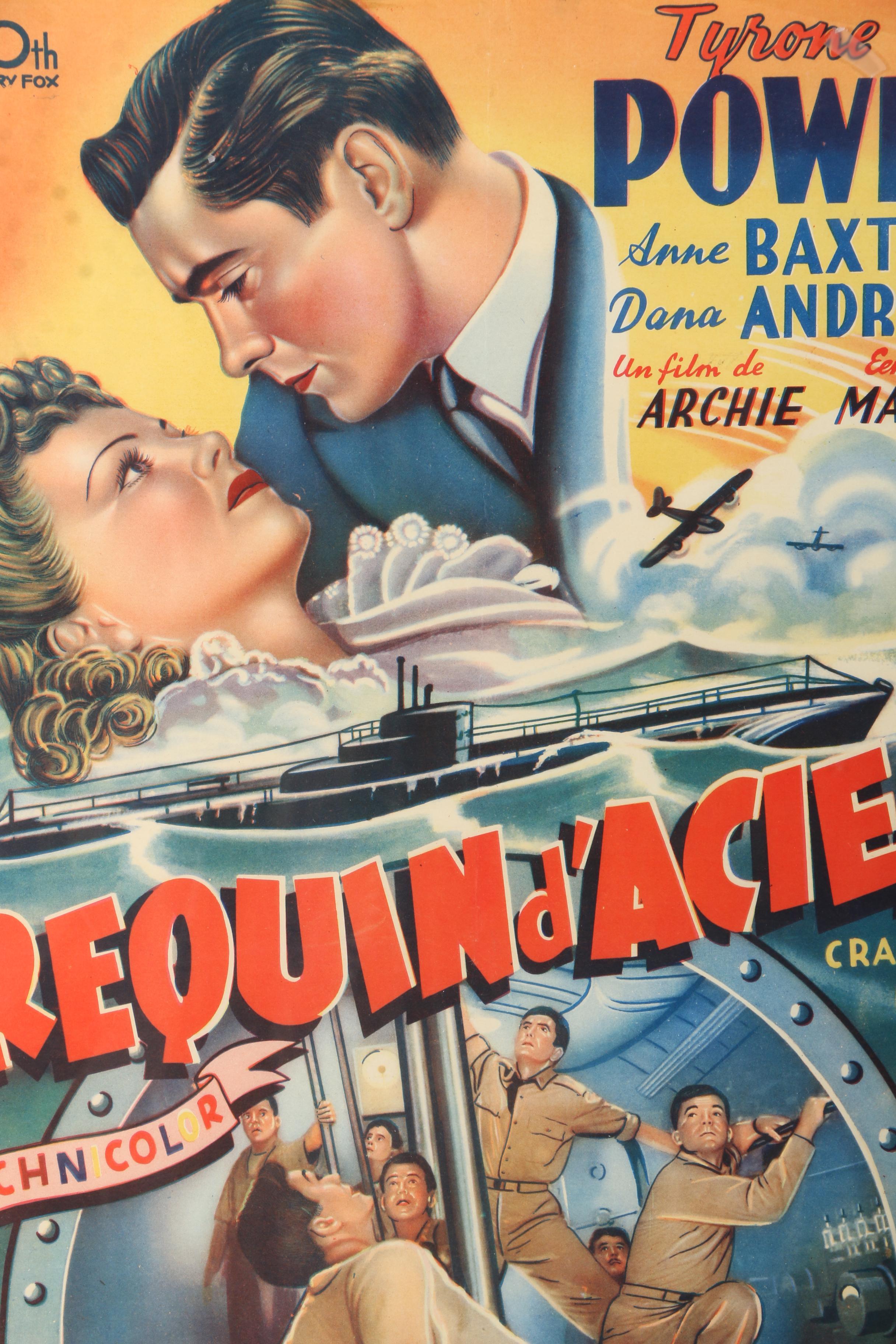 1940s Belgian Poster for "Crash Dive"/"Requin d'Acier"/"Stalen Haaien"