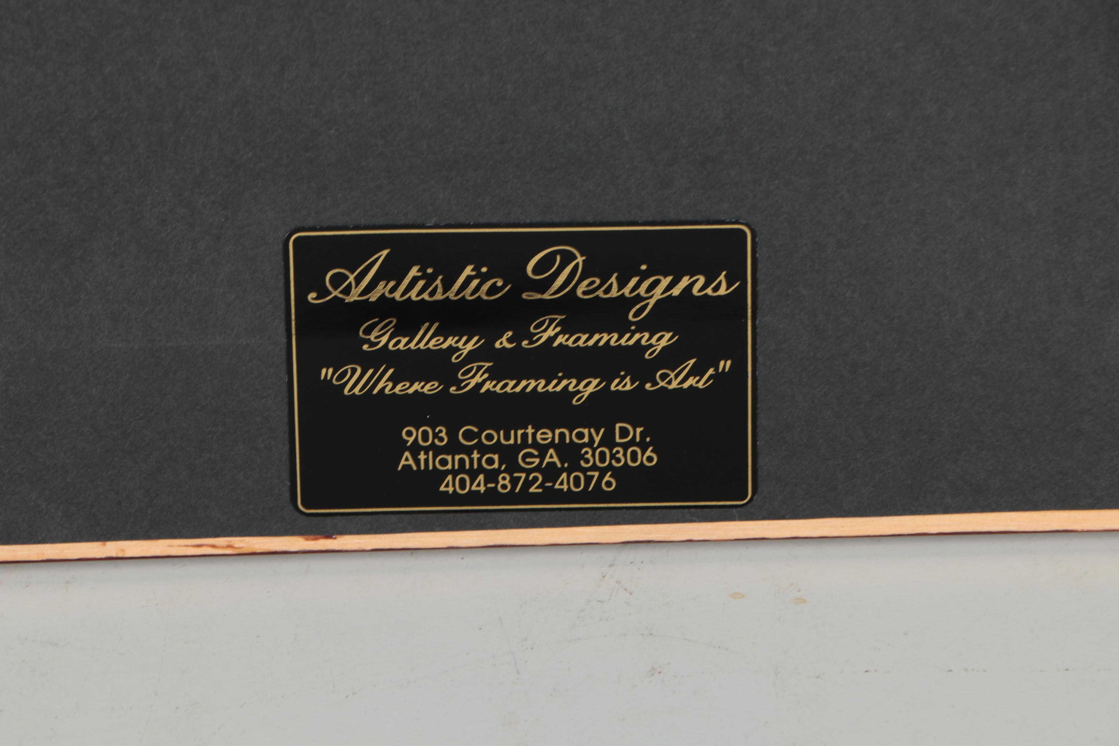 African Bark Collage of Village Scene