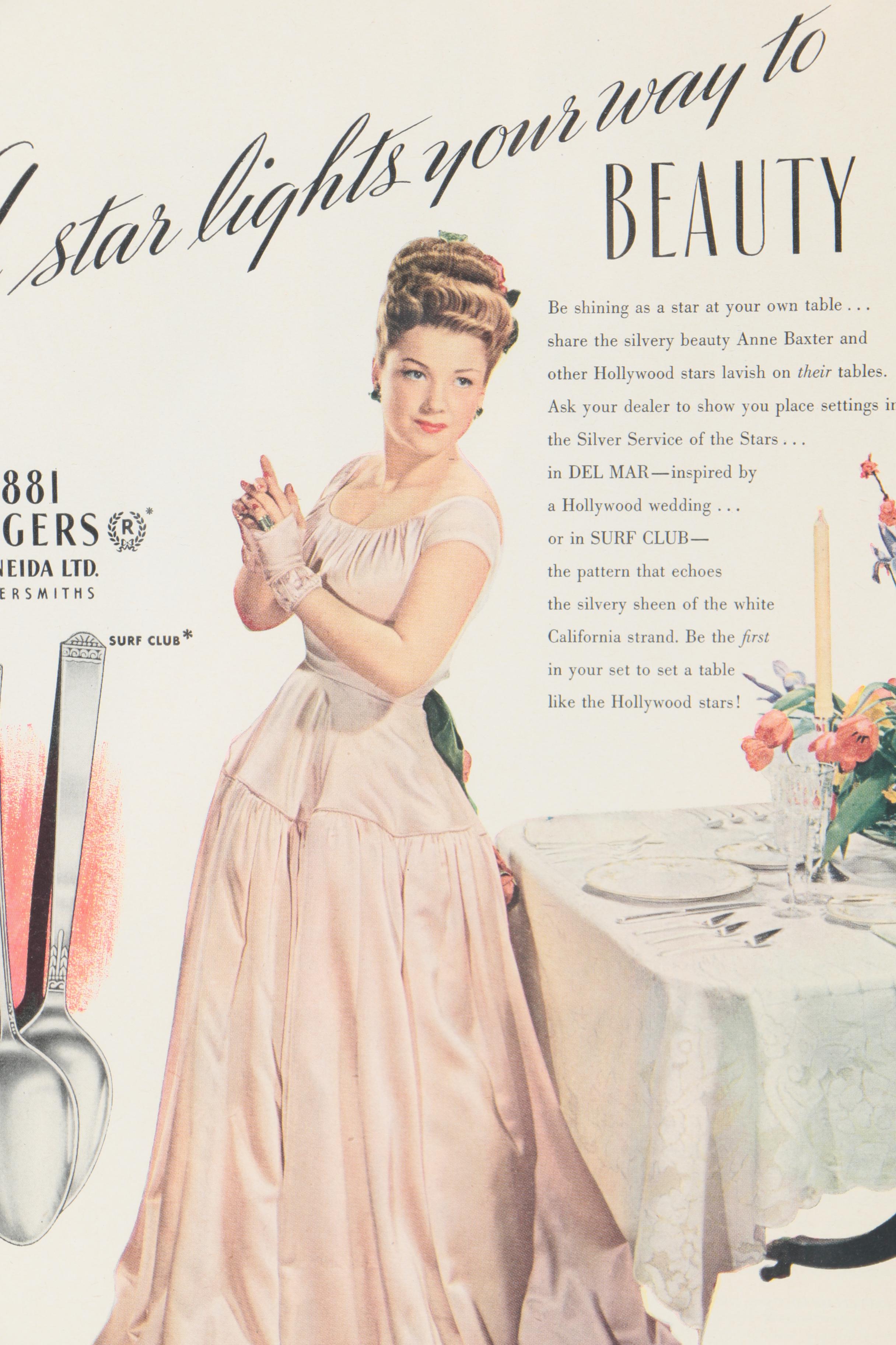 1940s Advertisement for "1881 Rogers" Flatware by Oneida
