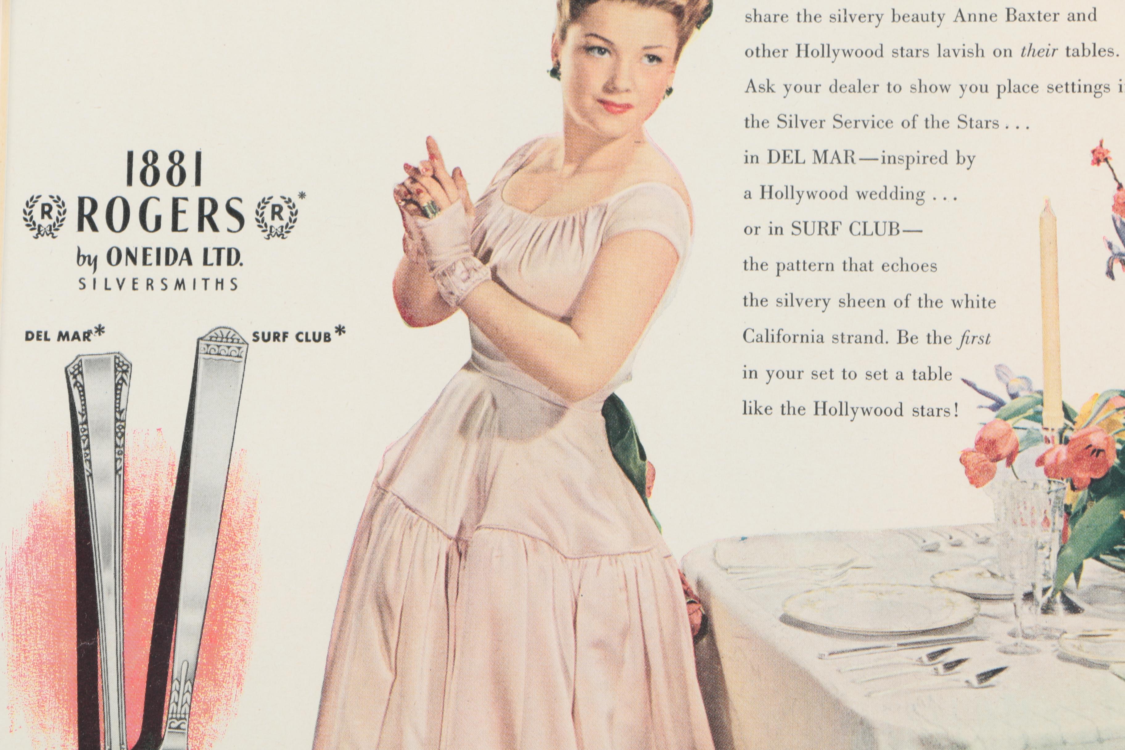 1940s Advertisement for "1881 Rogers" Flatware by Oneida