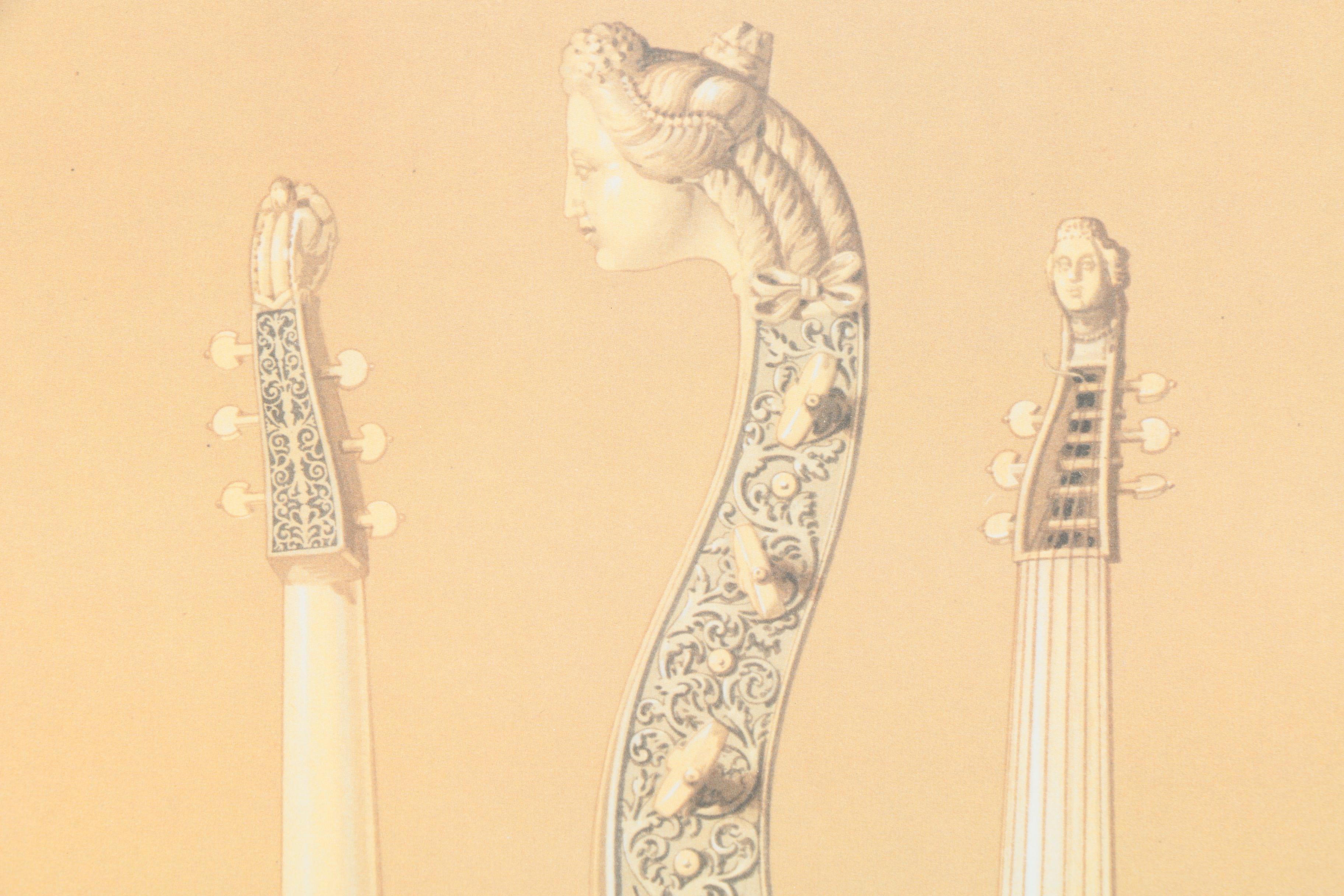 Offset Lithograph After William Gibb's Illustration of Tielke's "Caduceus" Viola da Gamba