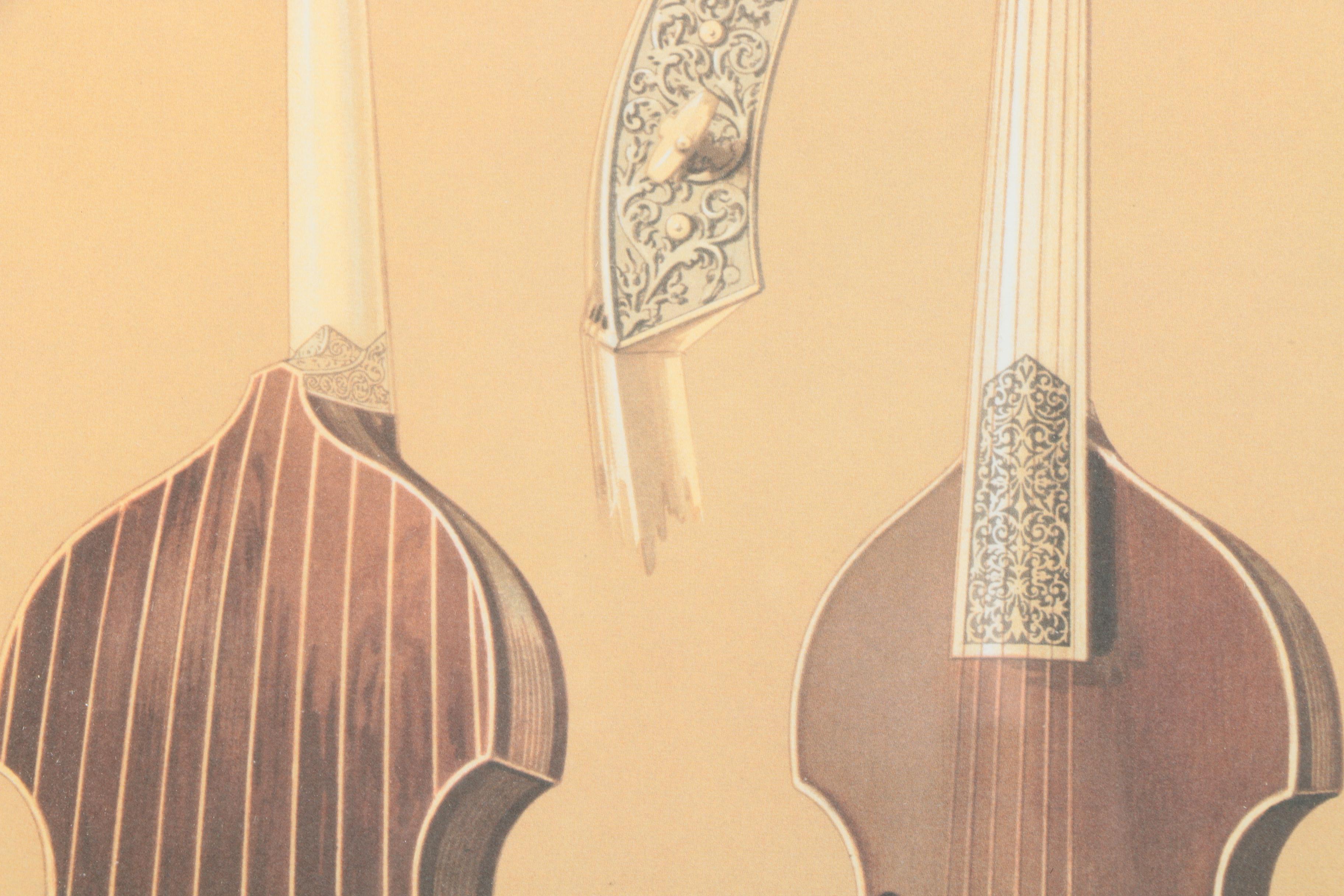 Offset Lithograph After William Gibb's Illustration of Tielke's "Caduceus" Viola da Gamba