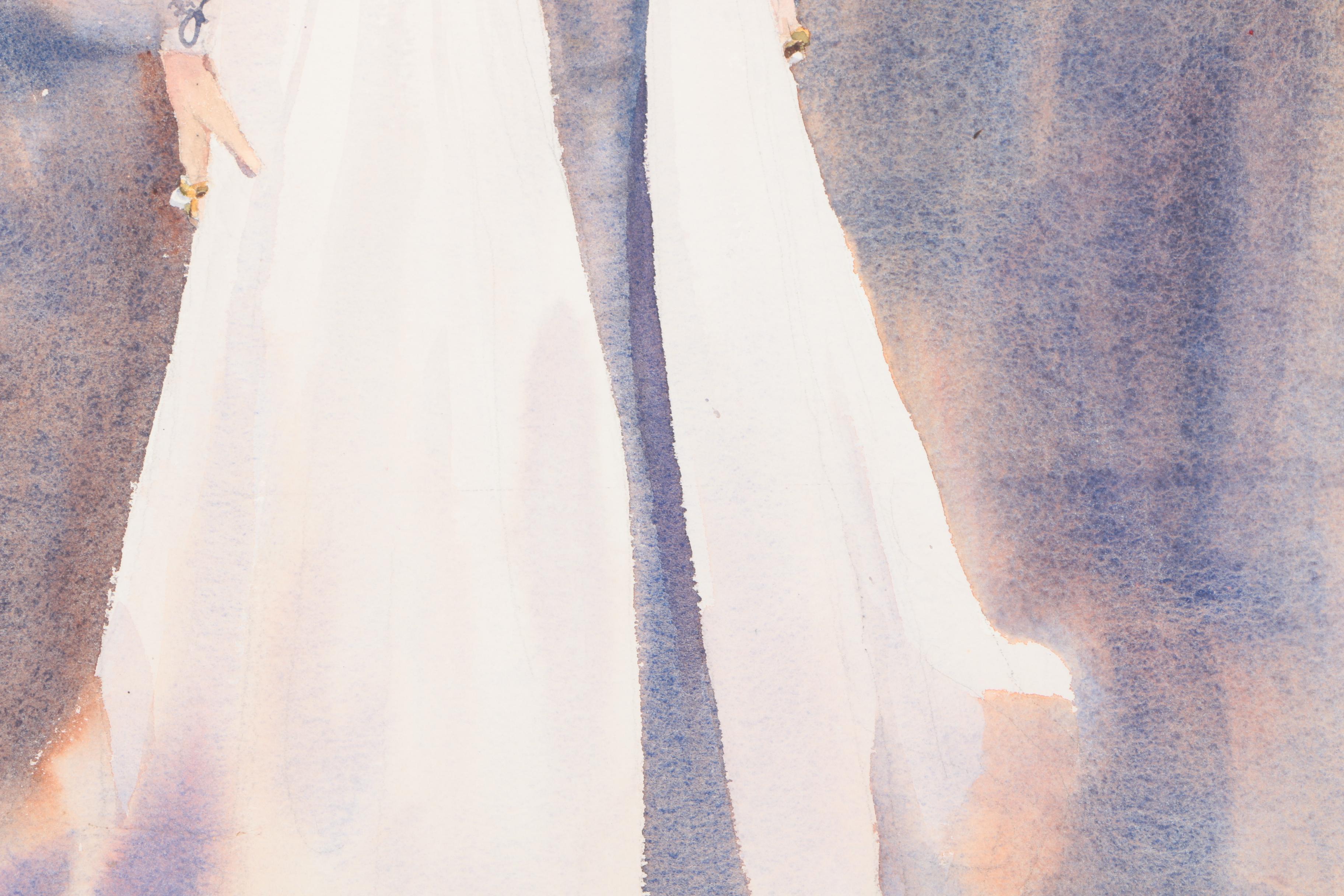 Betty Evans Cook Watercolor Painting of Costumed Woman